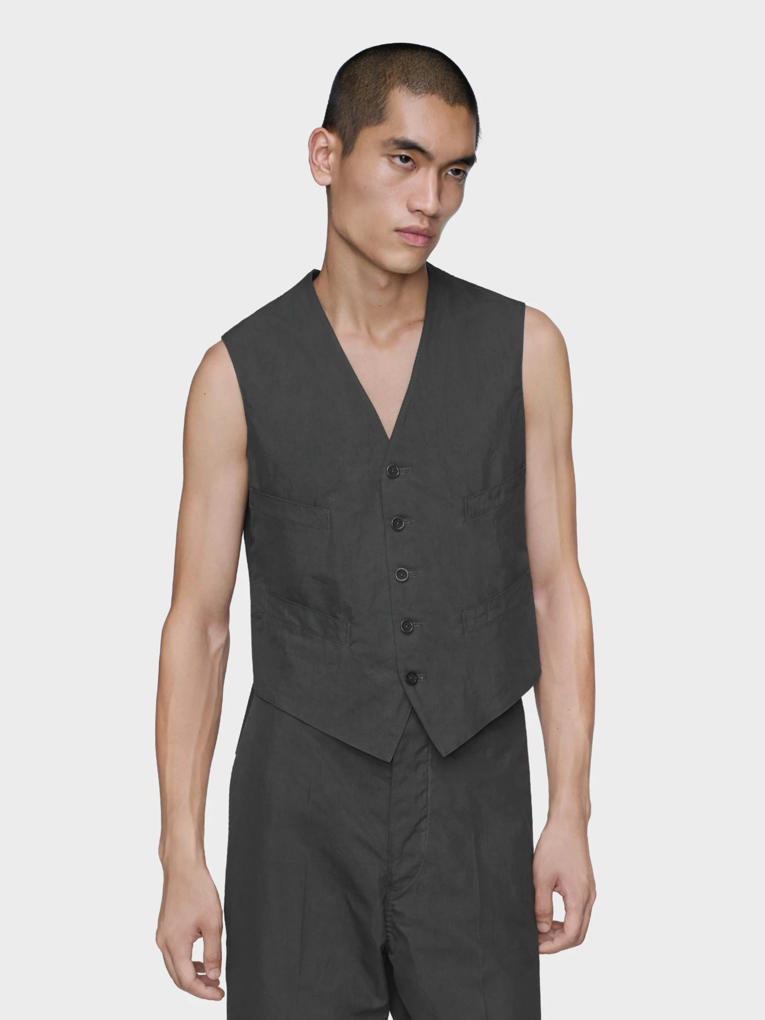 Жилет Maison Margiela Of Cotton And Silk Dark Grey