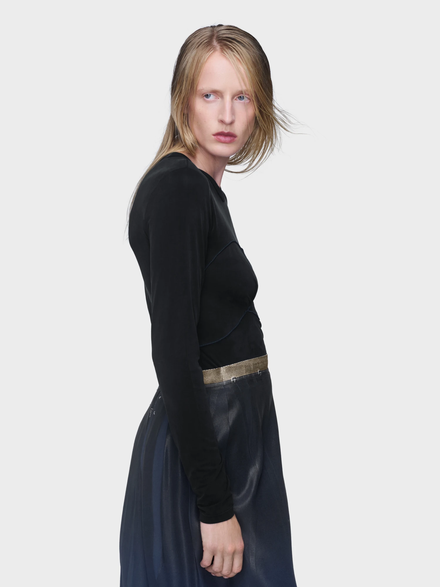 Женский лонгслив Maison Margiela Graphic Lines Black