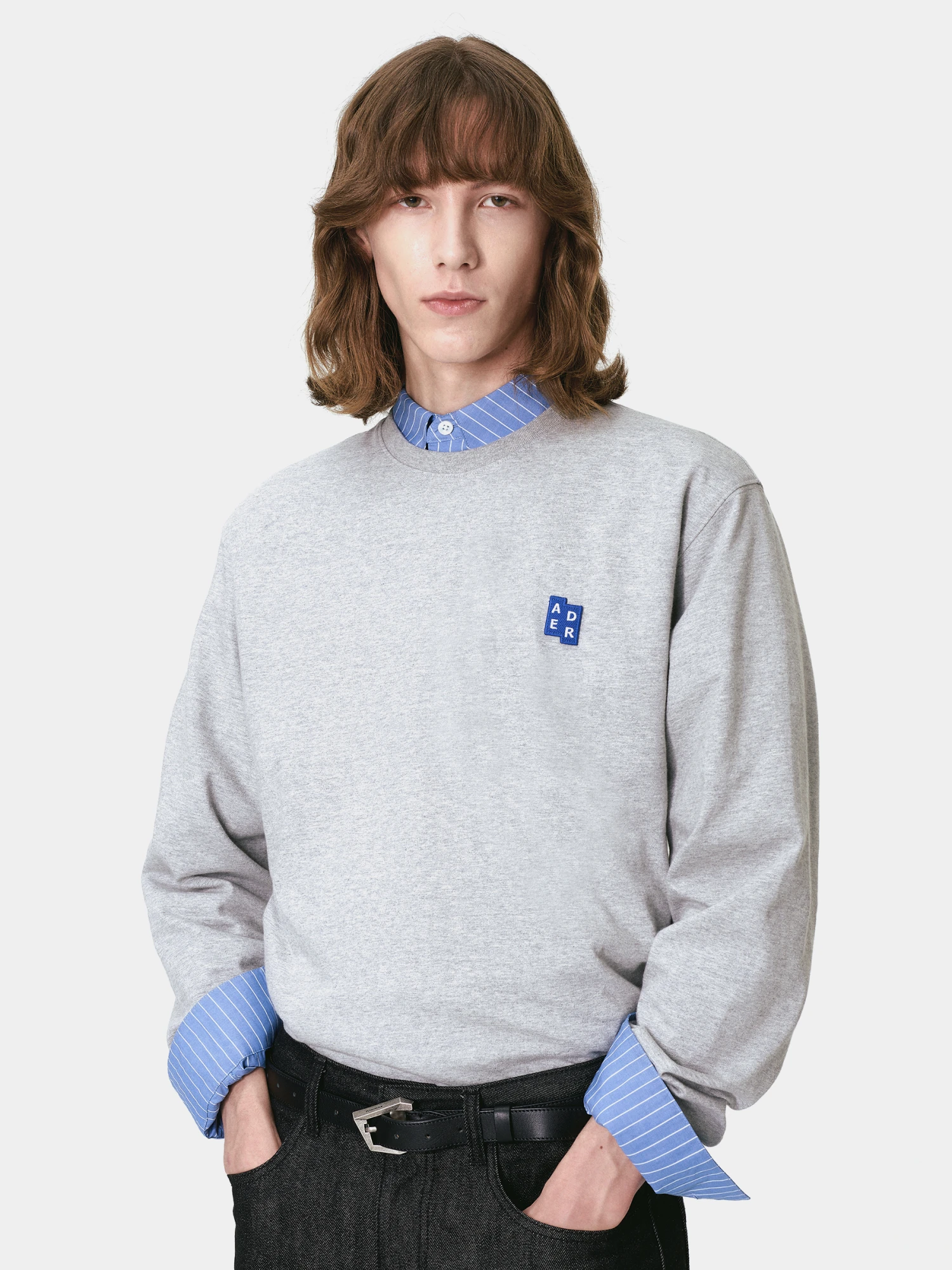 Лонгслив ADERERROR Sig; BL Tag L/S 01 Grey