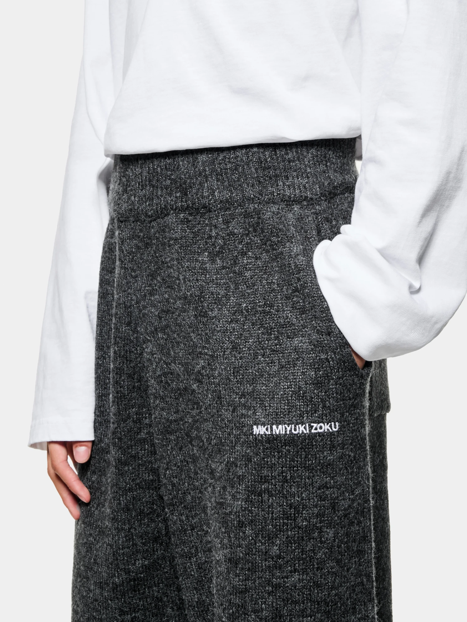 Брюки MKI MIYUKI ZOKU Mohair Blend Knit Wide Charcoal