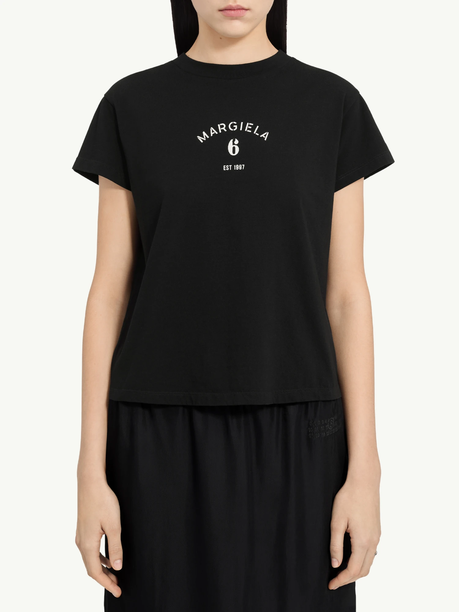 Женская футболка MM6 Maison Margiela Logo Tee Black