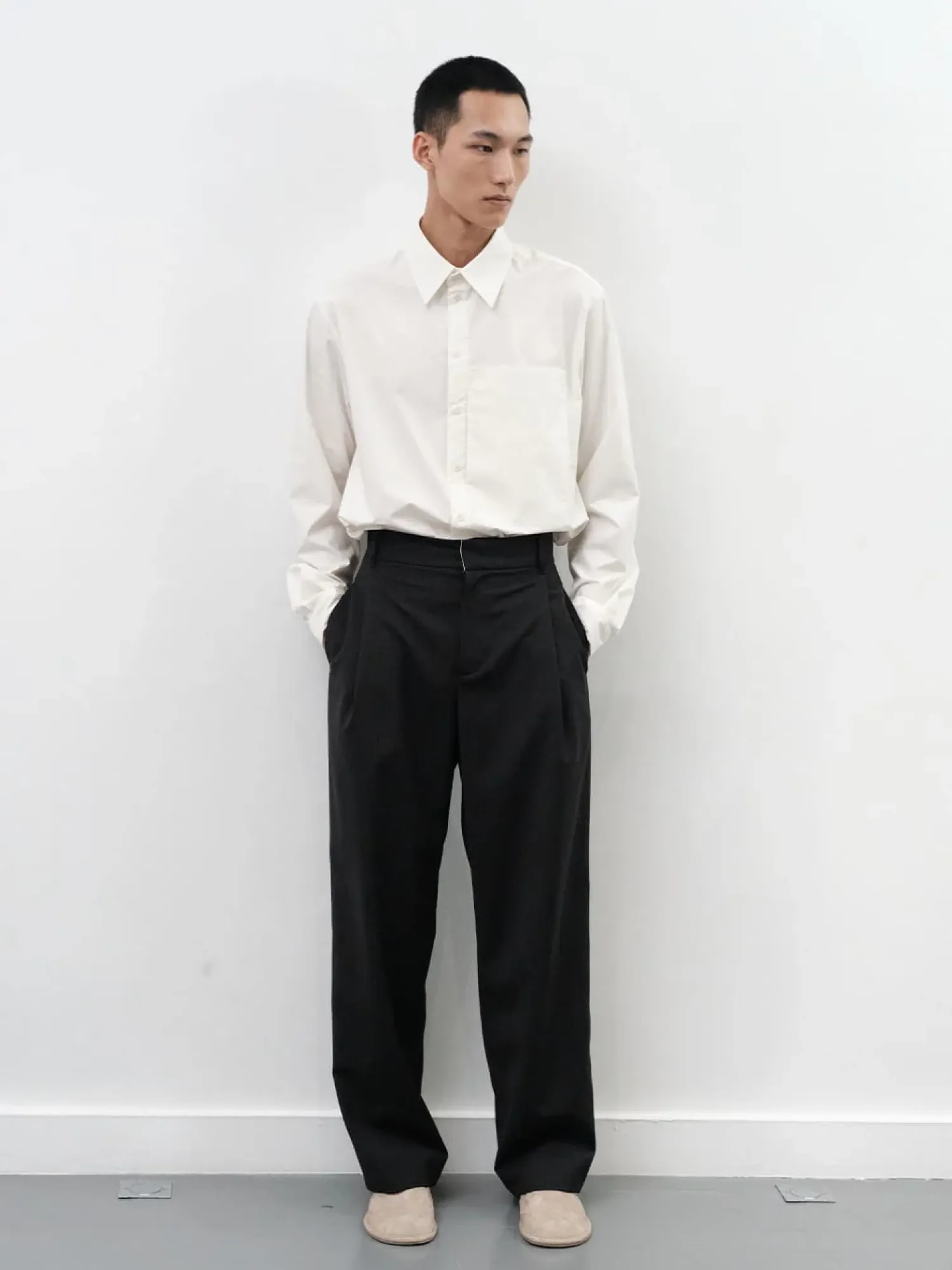 Рубашка AMOMENTO Basic Pocket  Ivory