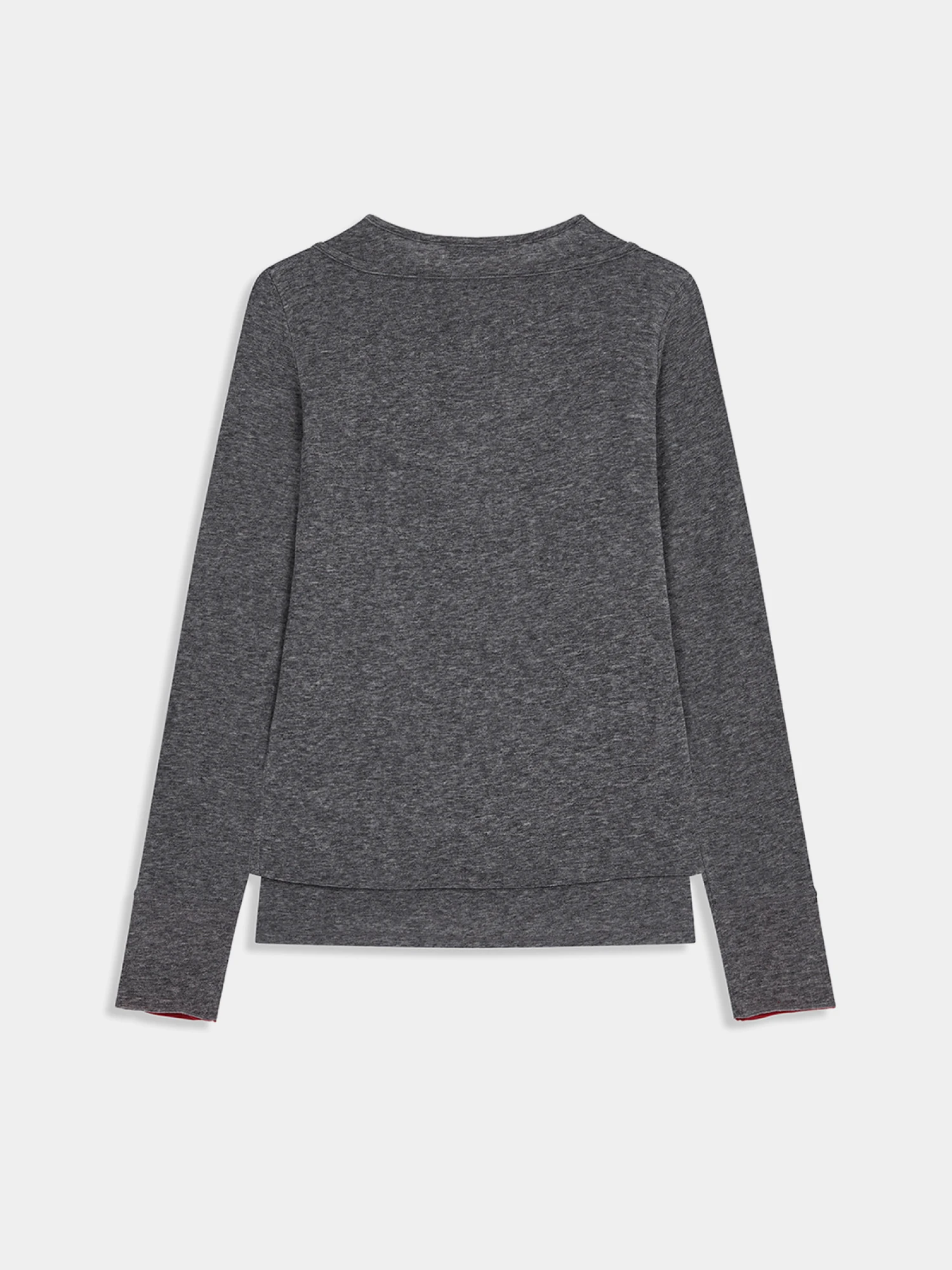 Женский лонгслив OPEN YY Layered Henley Lounge Grey