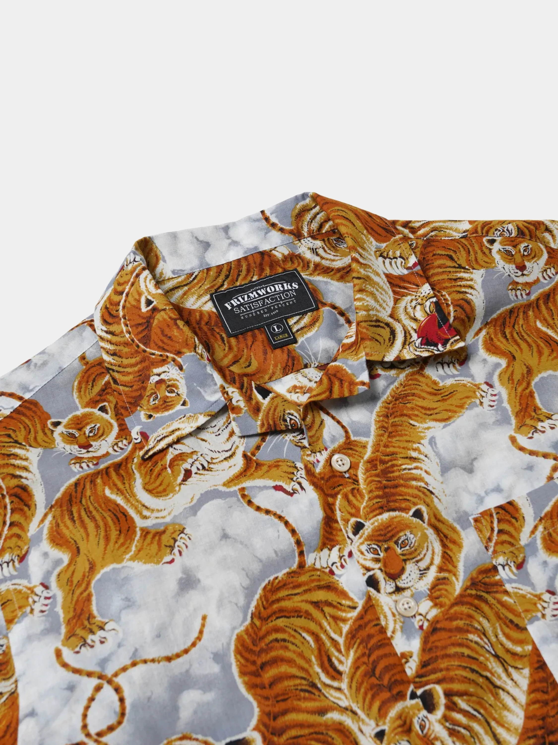 Рубашка FrizmWORKS Tiger Hawaiian Half Gray