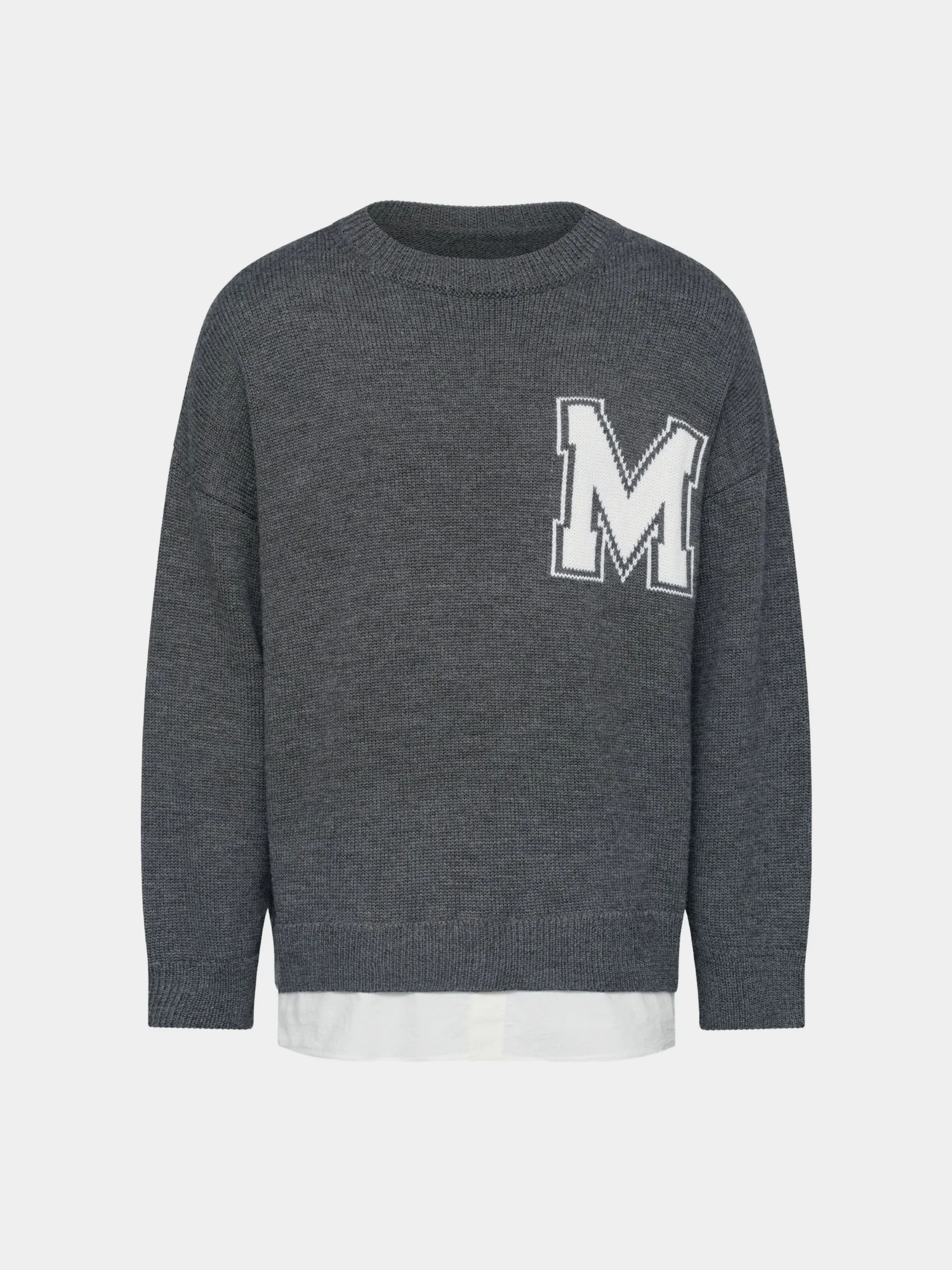 Свитер MM6 Maison Margiela Two in One Varsity Dark Grey