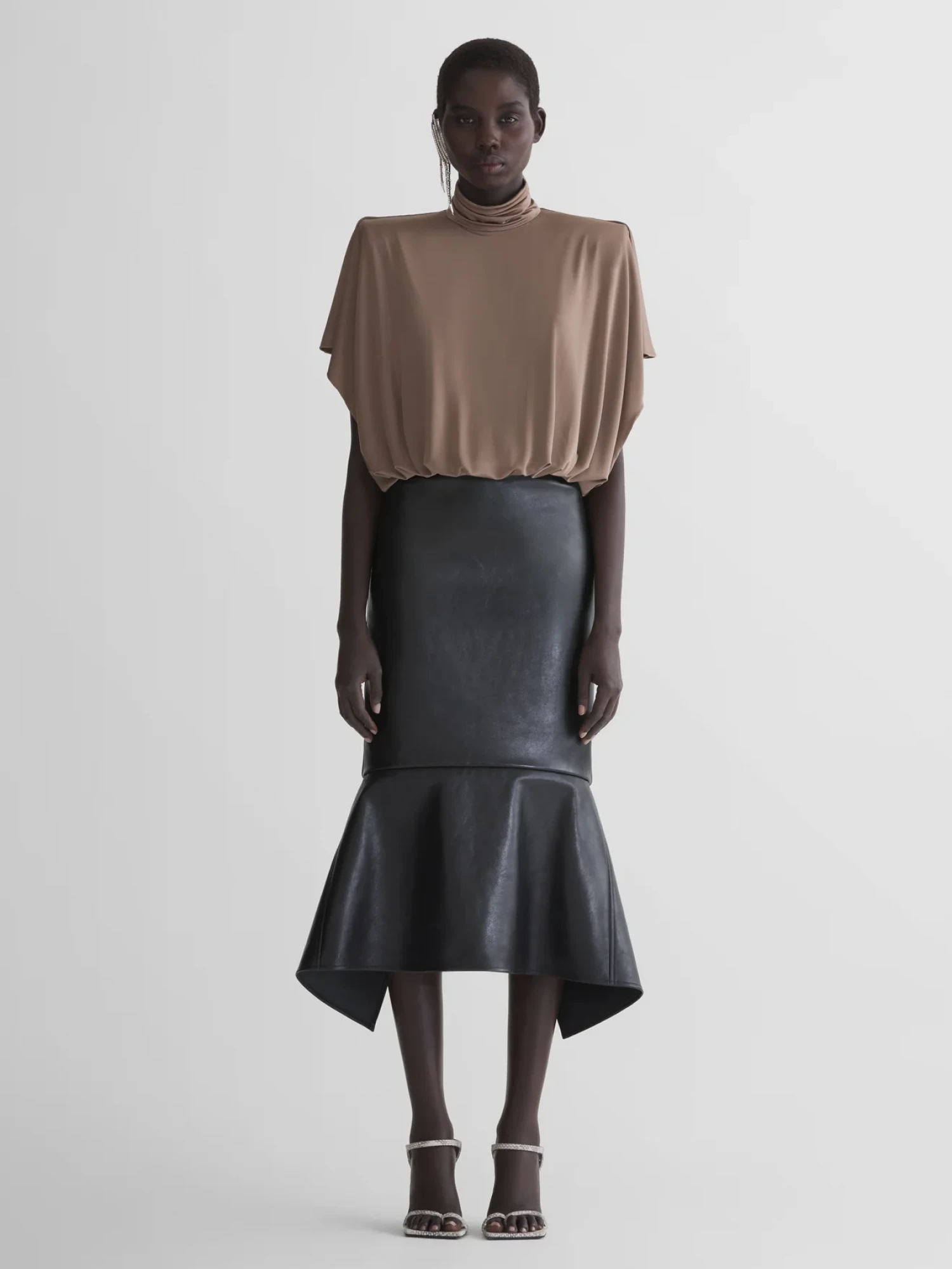 Женская юбка MUGLER Mermaid Leather Black