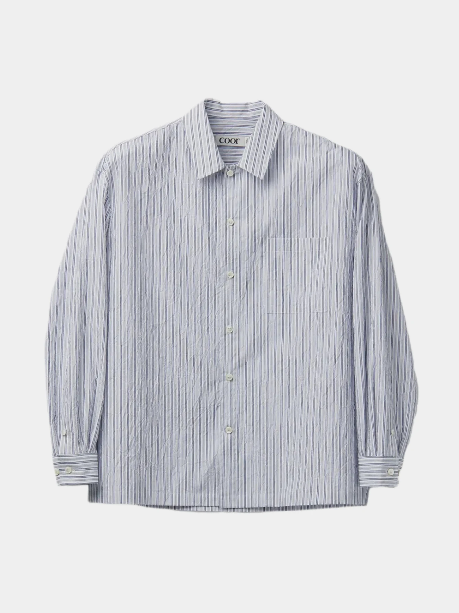 Рубашка COOR Textured Stripe Lounge White