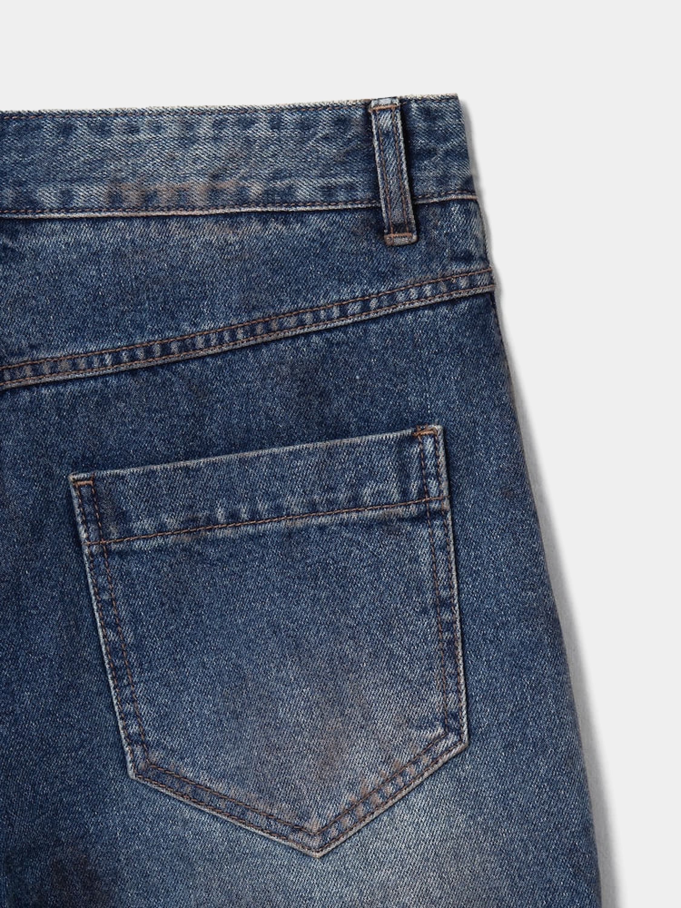 Джинсы JUUN.J Oil-Washed Asymmetrical Denim Blue
