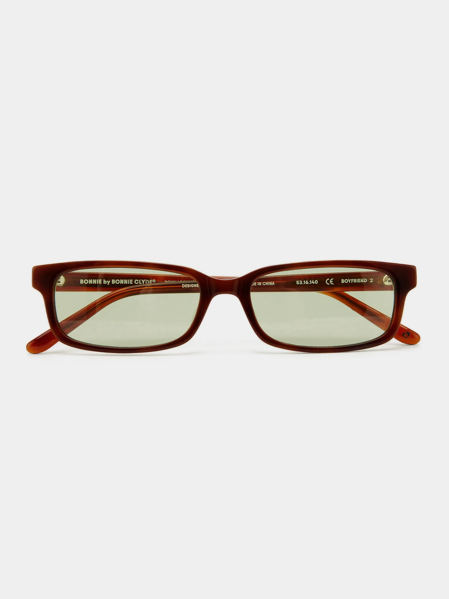 Очки Bonnie Clyde Boyfriend 2 Layered Brown Demi & Green Tint