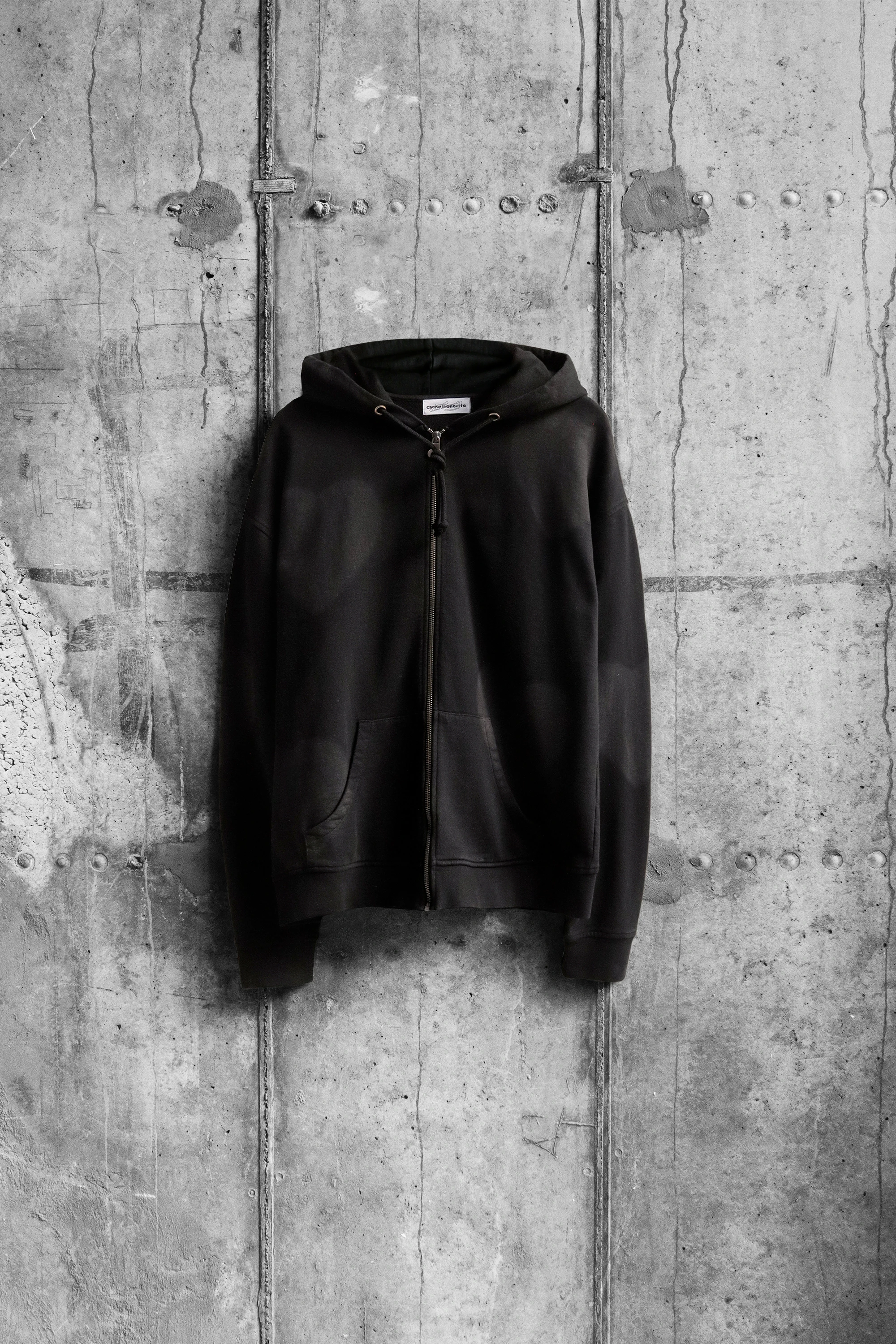 Зип-худи Carne Bollente Heart Impact Washed Black