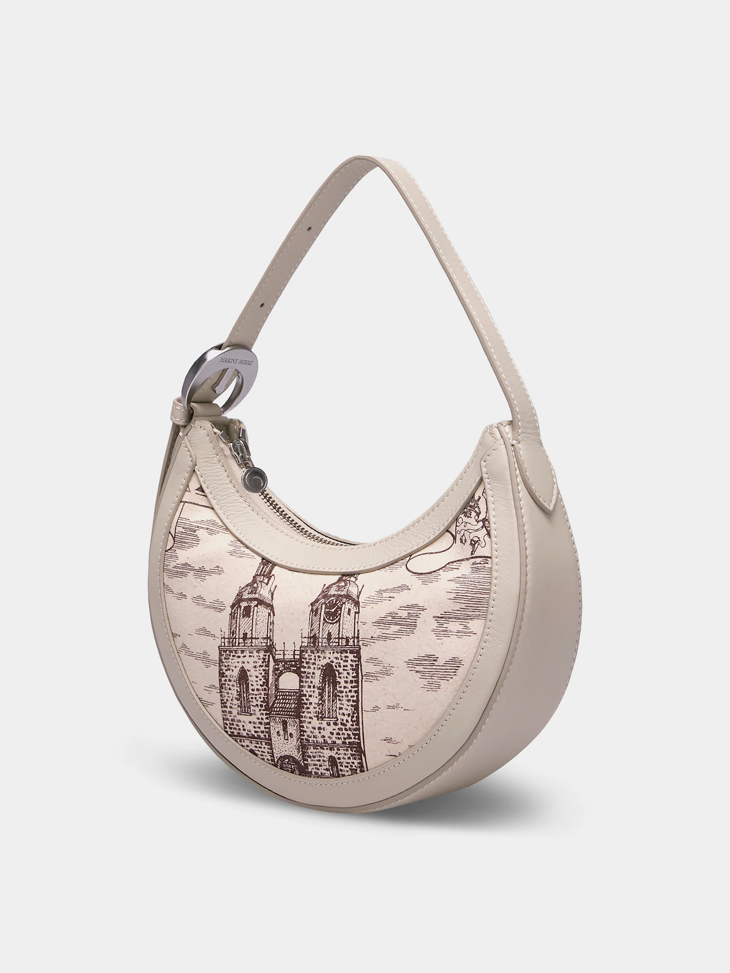 Сумка Marine Serre Regenerated Tote Bags Eclips Mini Ecru