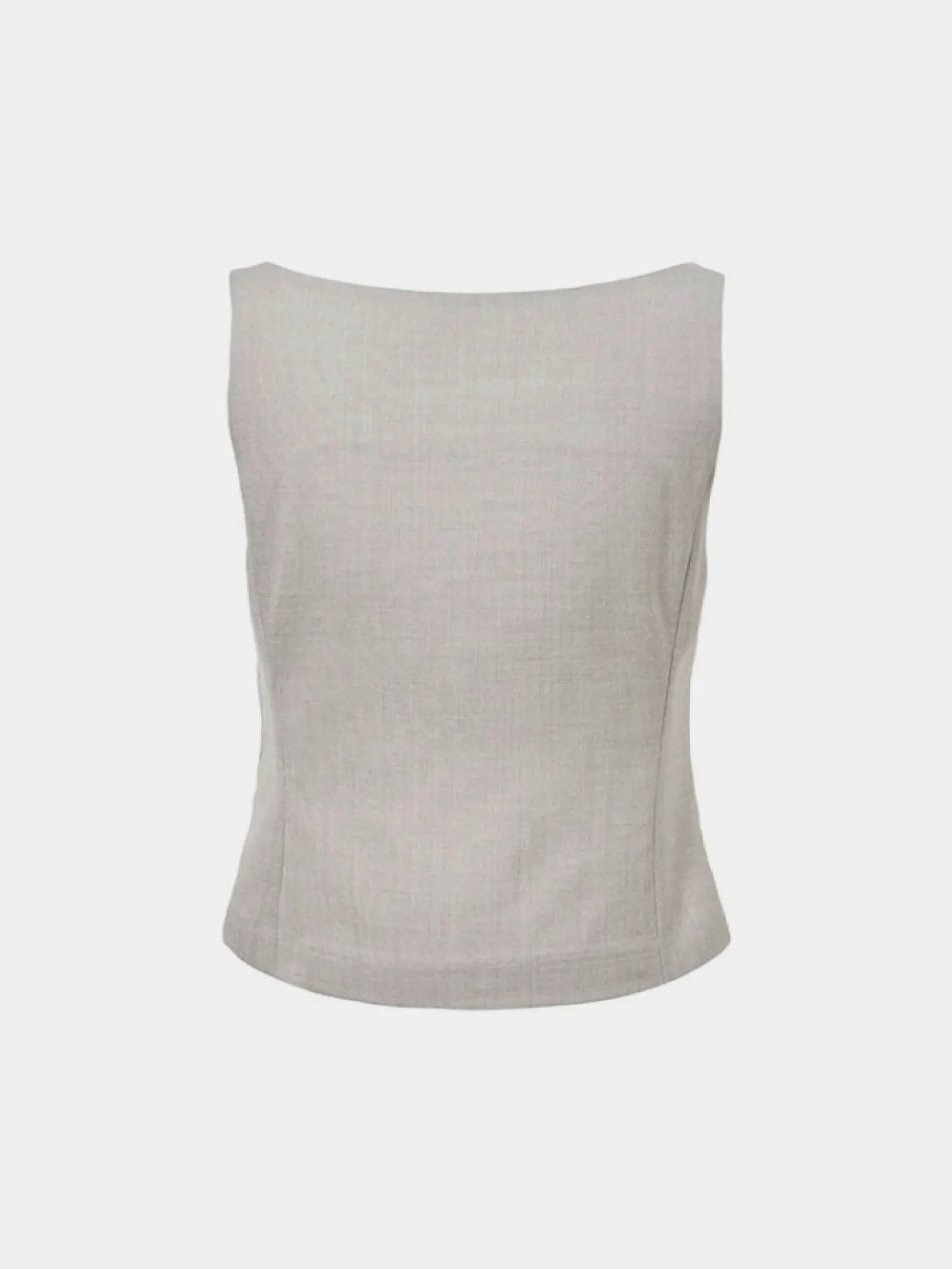 Женский жилет AMOMENTO Scoop Neck Two Way Beige