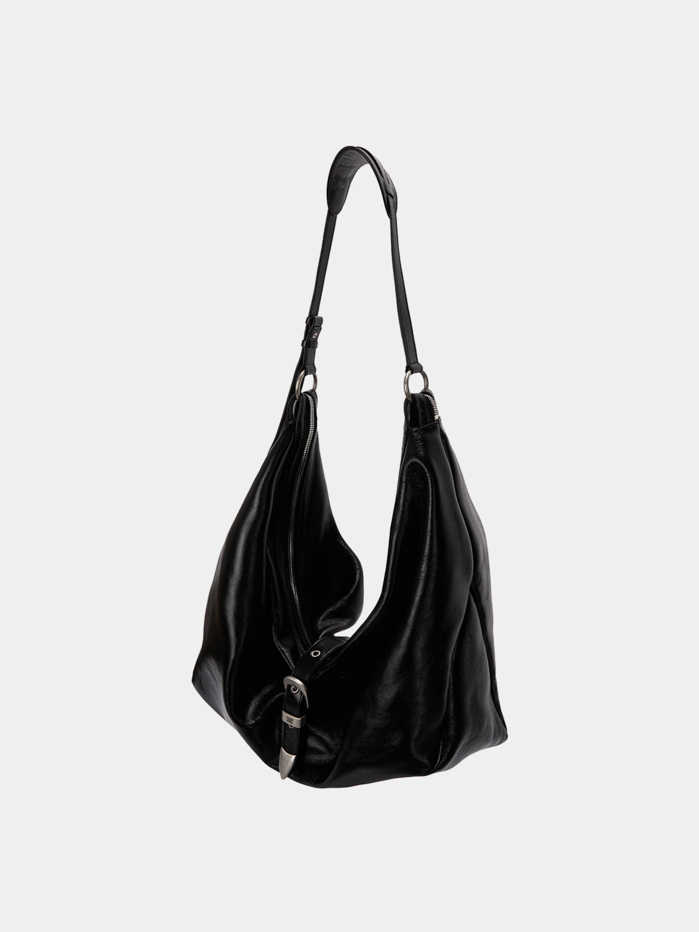 Сумка MARGESHERWOOD Belted Hobo Black Glossy Plain