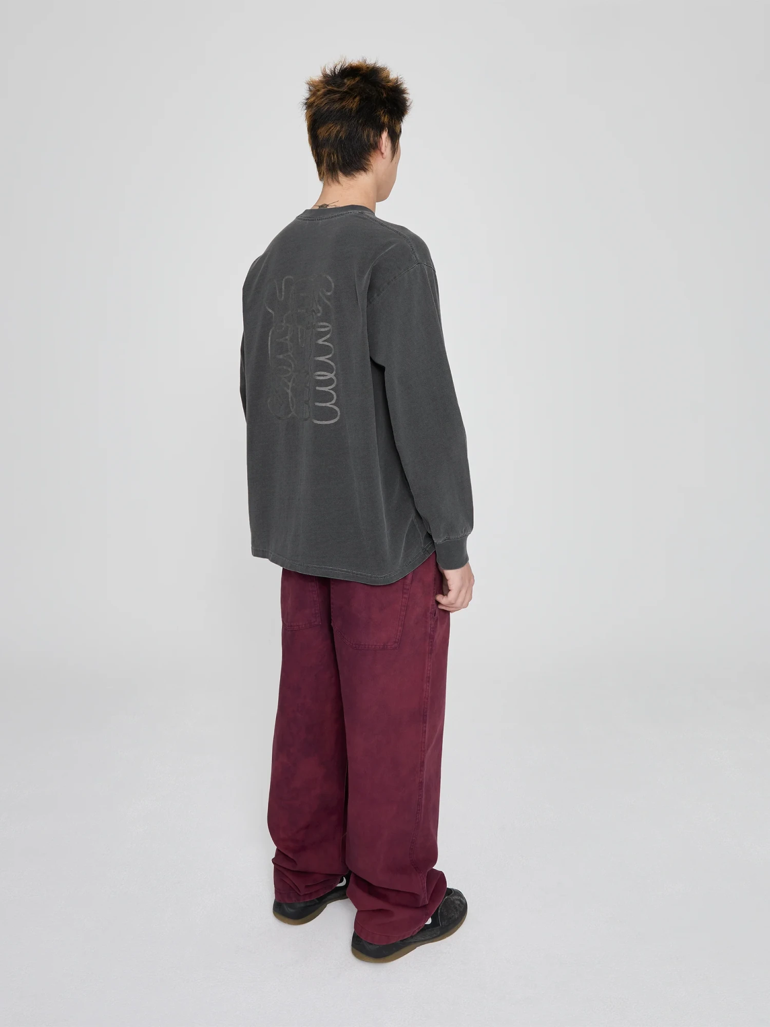Лонгслив YESEYESEE C-Logo Pigment L/S Charcoal