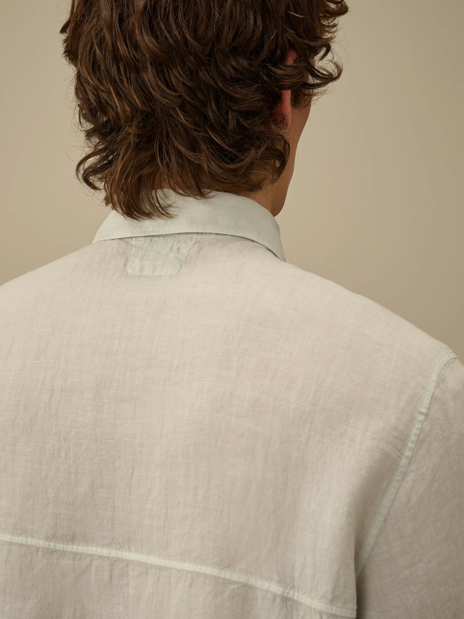 Рубашка C.P. Company Linen Boxy Short Sleeve Blue Fox