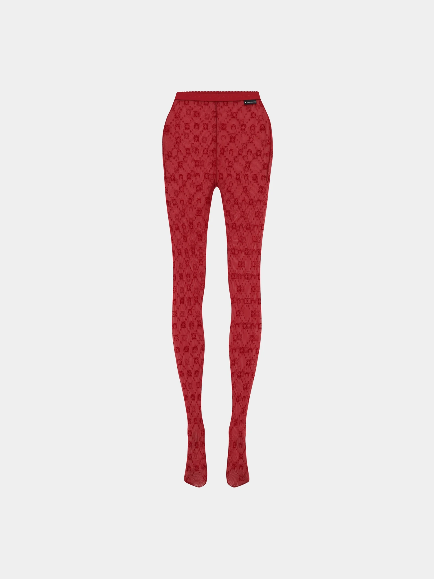Женские колготки Marine Serre Moonogram Mesh Flock Red