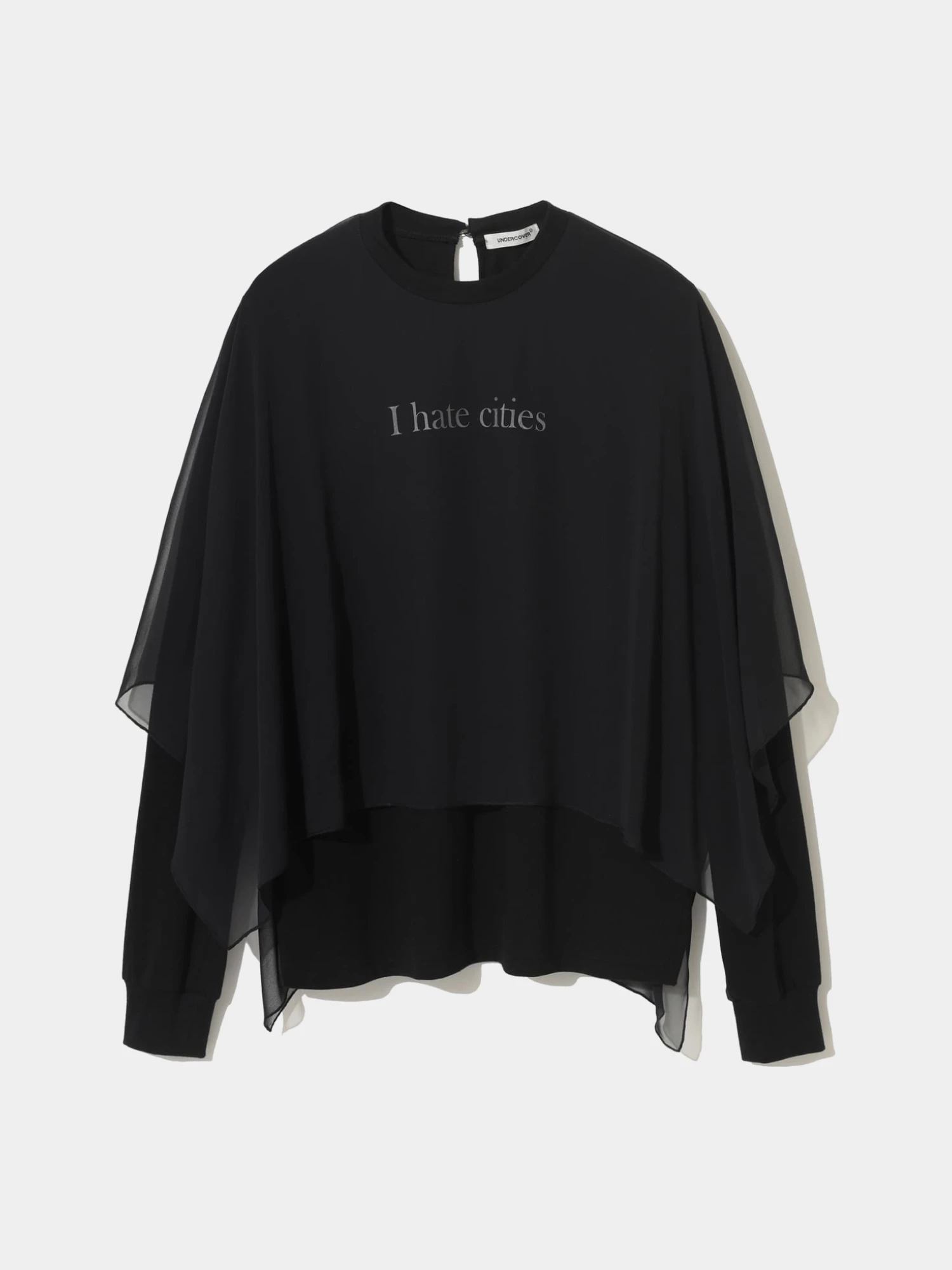 Лонгслив UNDERCOVER Georgette Flap Graphic Print Black