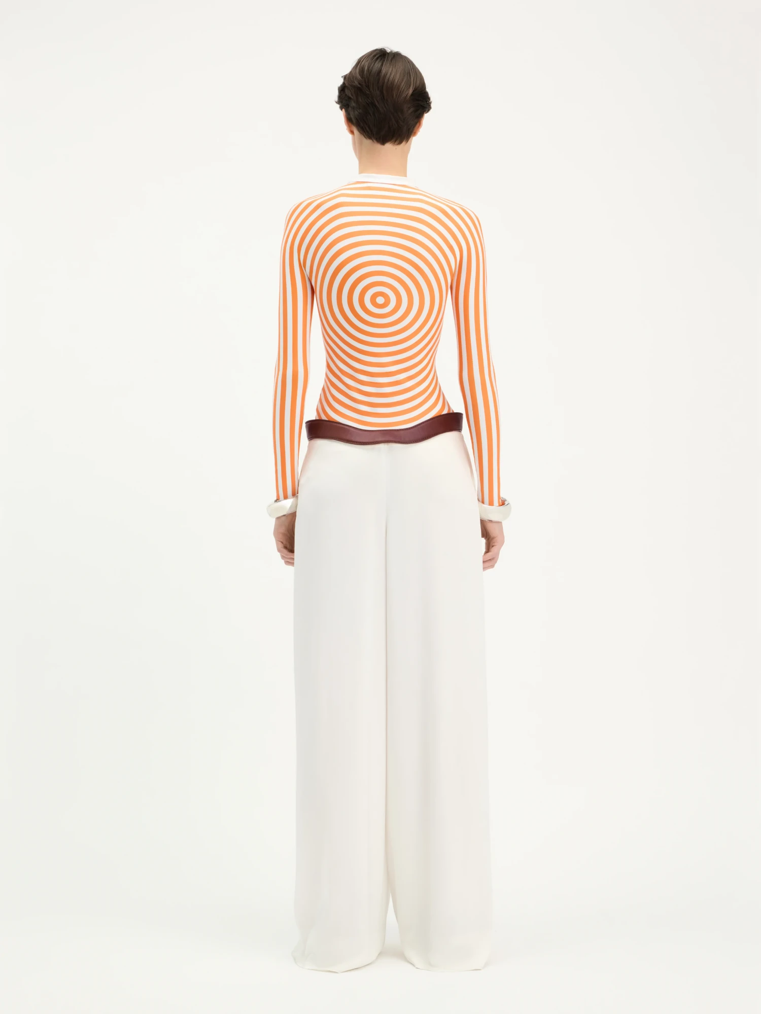 Брюки Jean Paul Gaultier The Curved Sut Pants White
