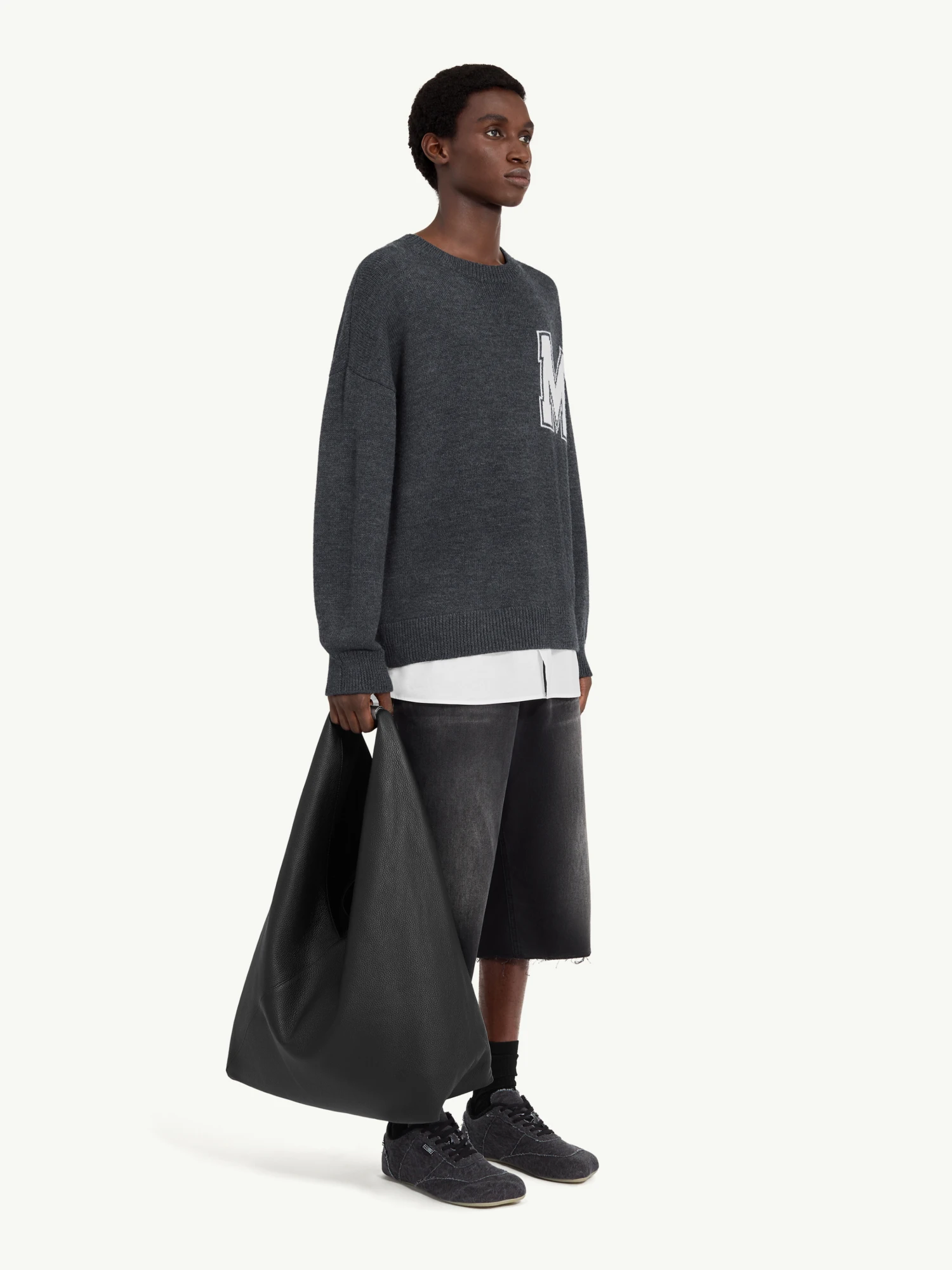 Свитер MM6 Maison Margiela Two in One Varsity Dark Grey
