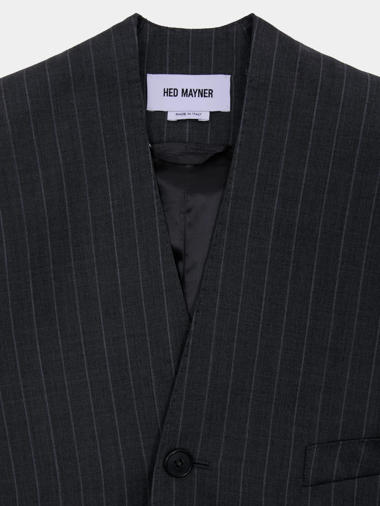 Блейзер Hed Mayner Pinstripe Cashmere Blazer Dark Grey