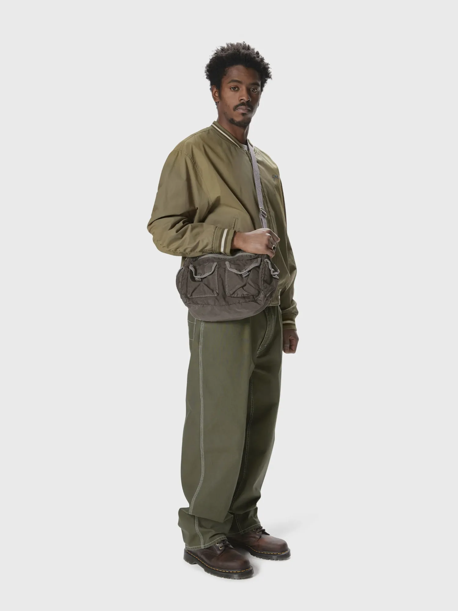 Сумка thisisneverthat Overdyed Shoulder Bag Light Charcoal
