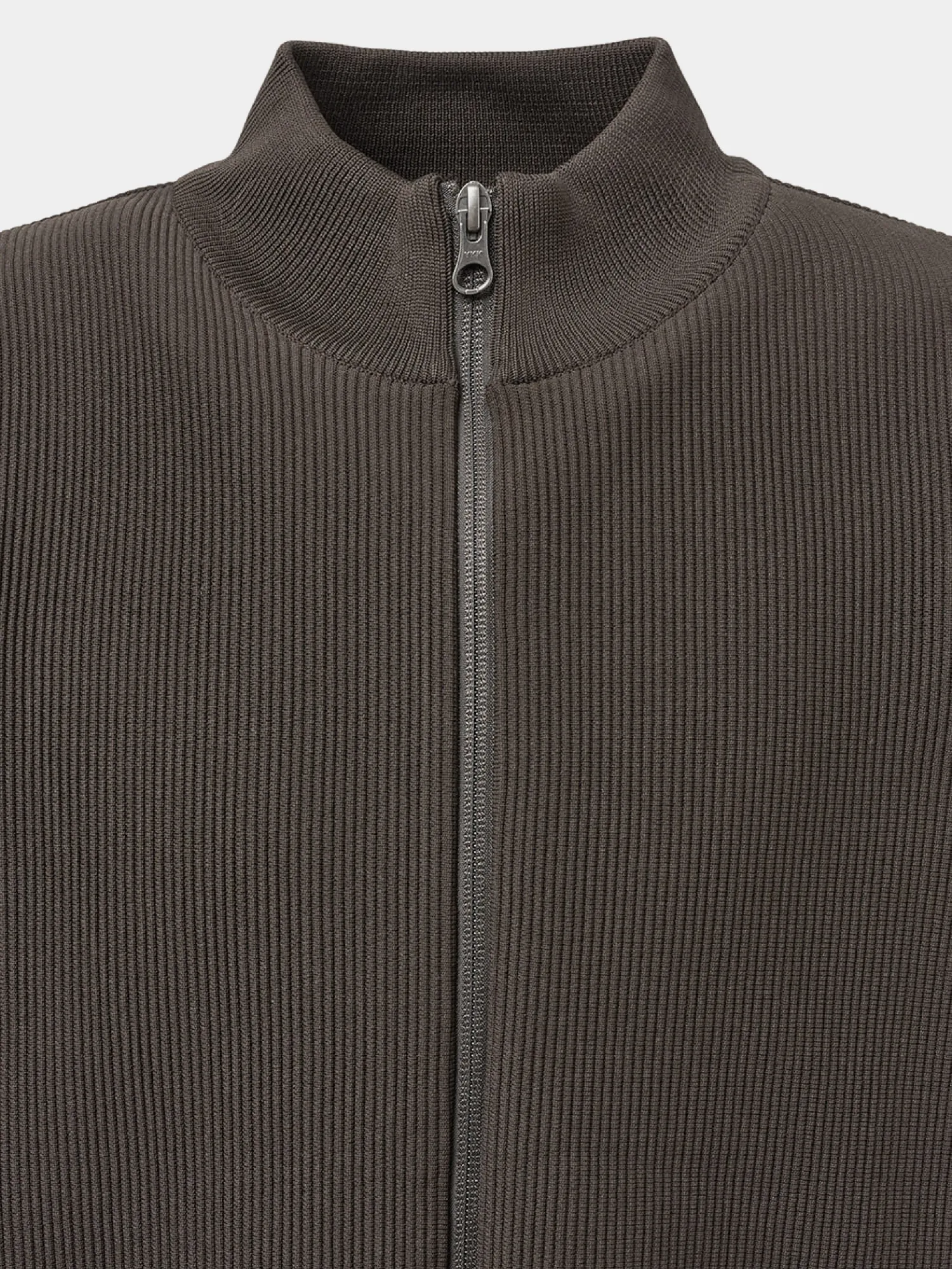 Кардиган AMOMENTO Mock Neck Zip-Up Dark Brown