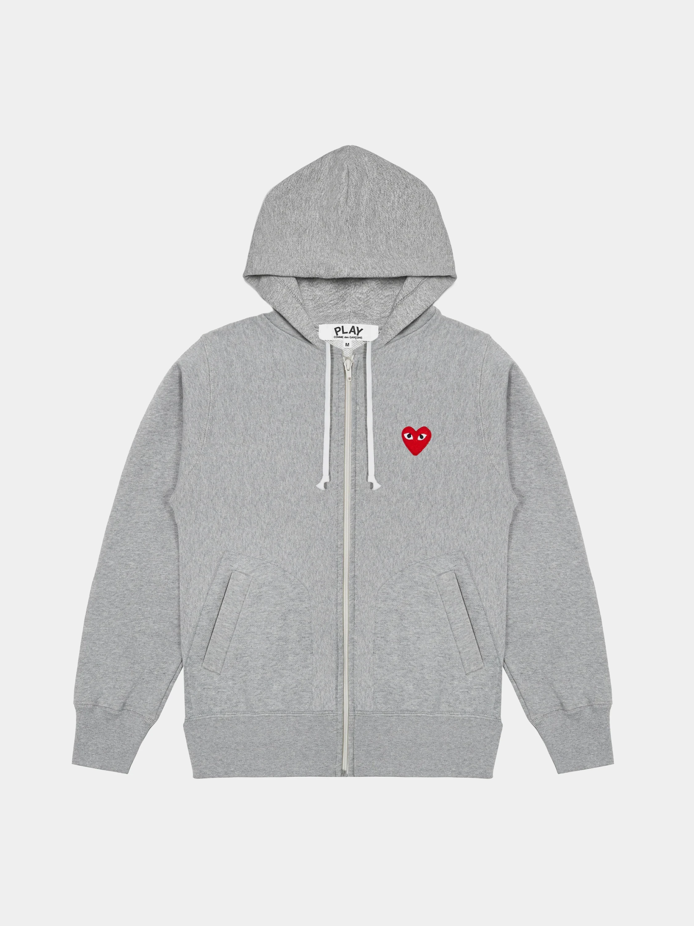 Зип-худи Comme des Garçons PLAY Hooded with 5 Hearts Grey