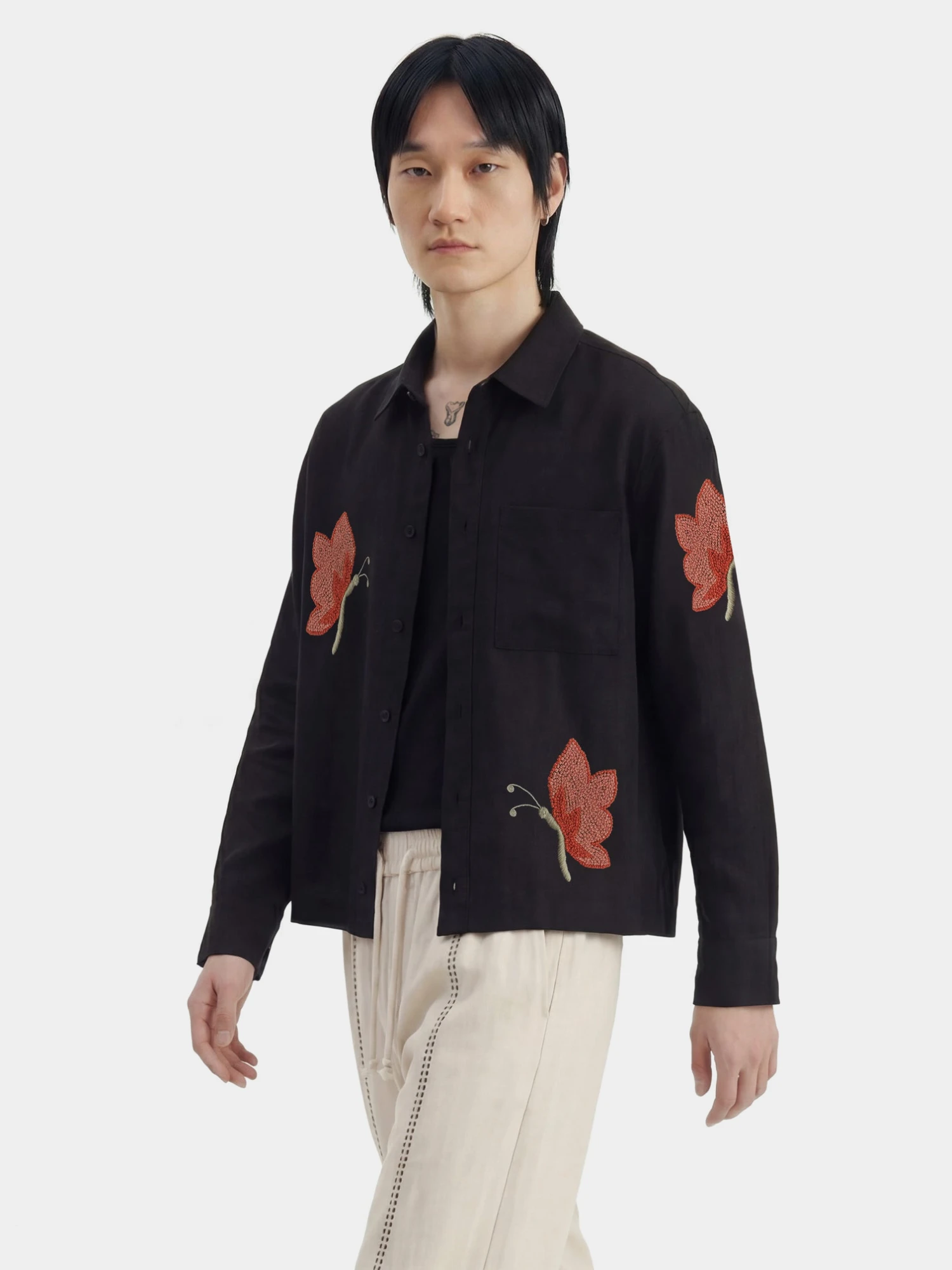 Рубашка lorenz Papillon Hand Embroidered Black
