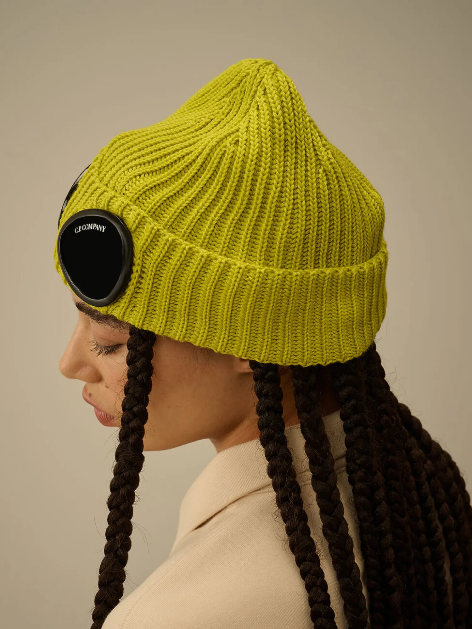 Шапка C.P. Company Extrafine Merino Wool Goggle Green Sheen