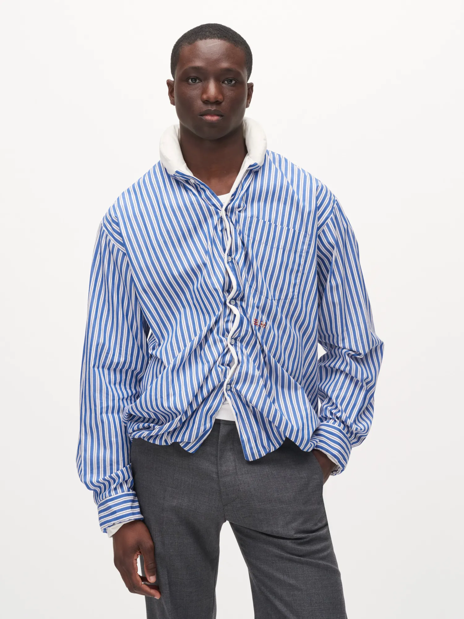 Рубашка Bluemarble Striped Pillow Shirt Blue