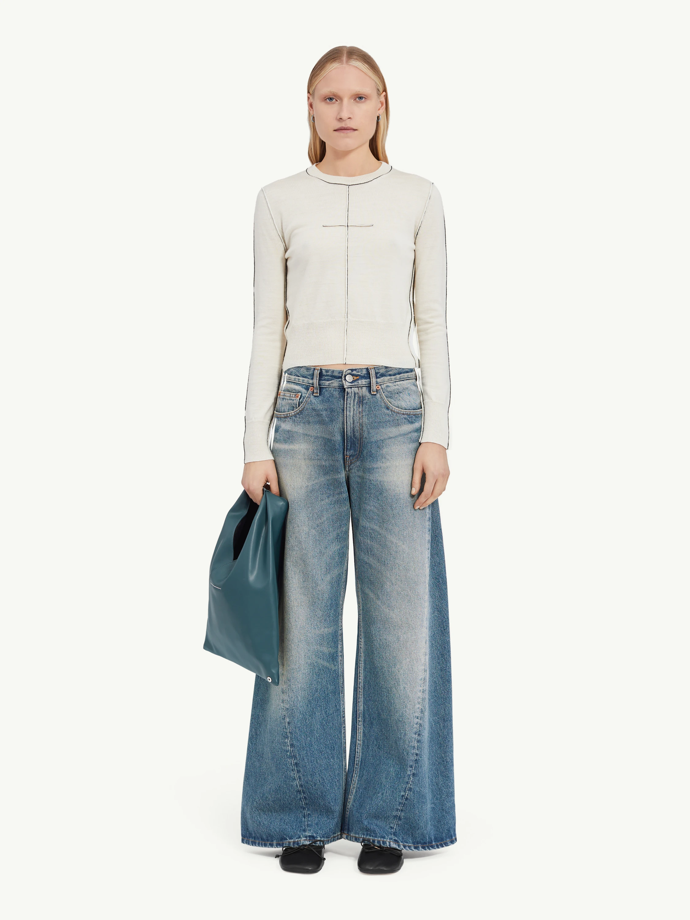 Женские джинсы MM6 Maison Margiela Wide Leg Blue