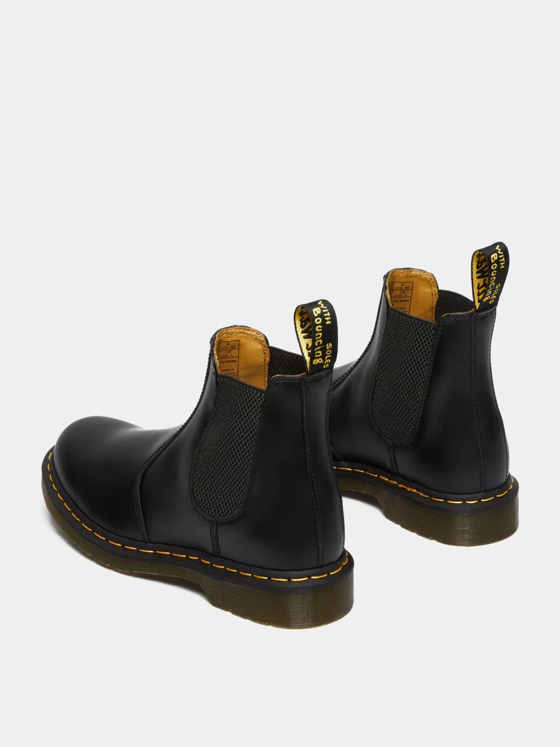 Челси Dr. Martens 2976 Yellow Stitch Smooth Leather Black