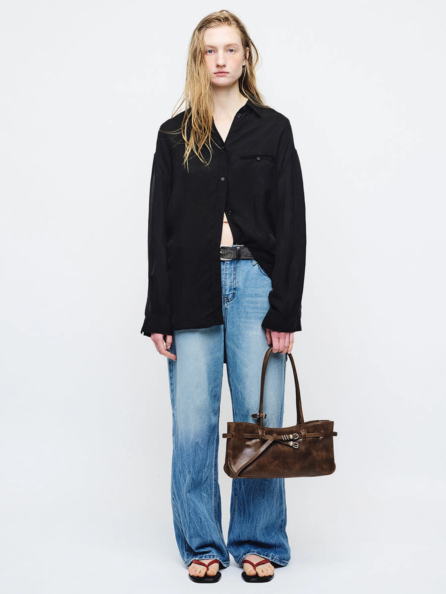 Женская сумка MARGESHERWOOD Grandma Used Shoulder Washed Brown