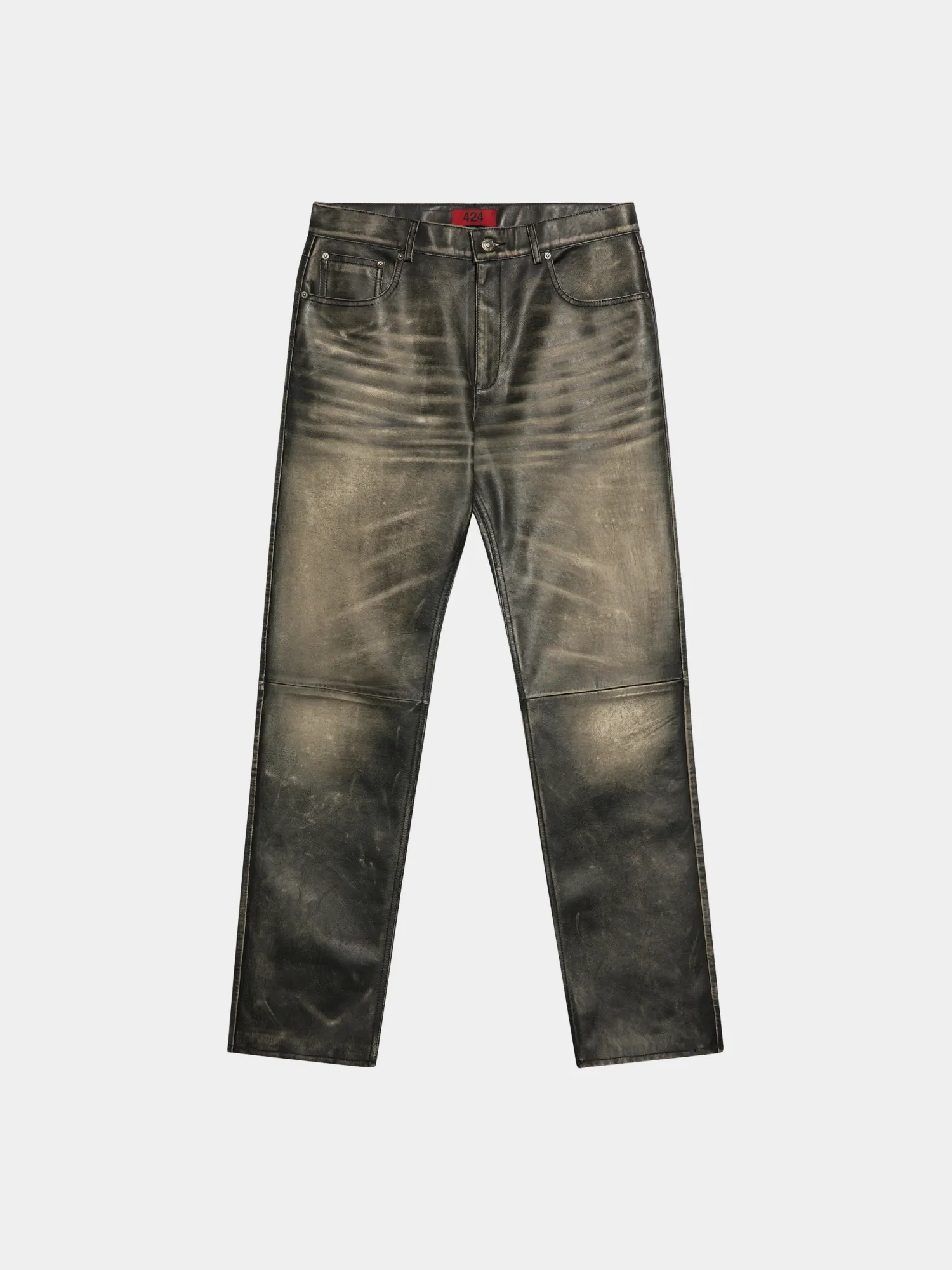 Брюки 424 Leather Five Pocket Rub Black