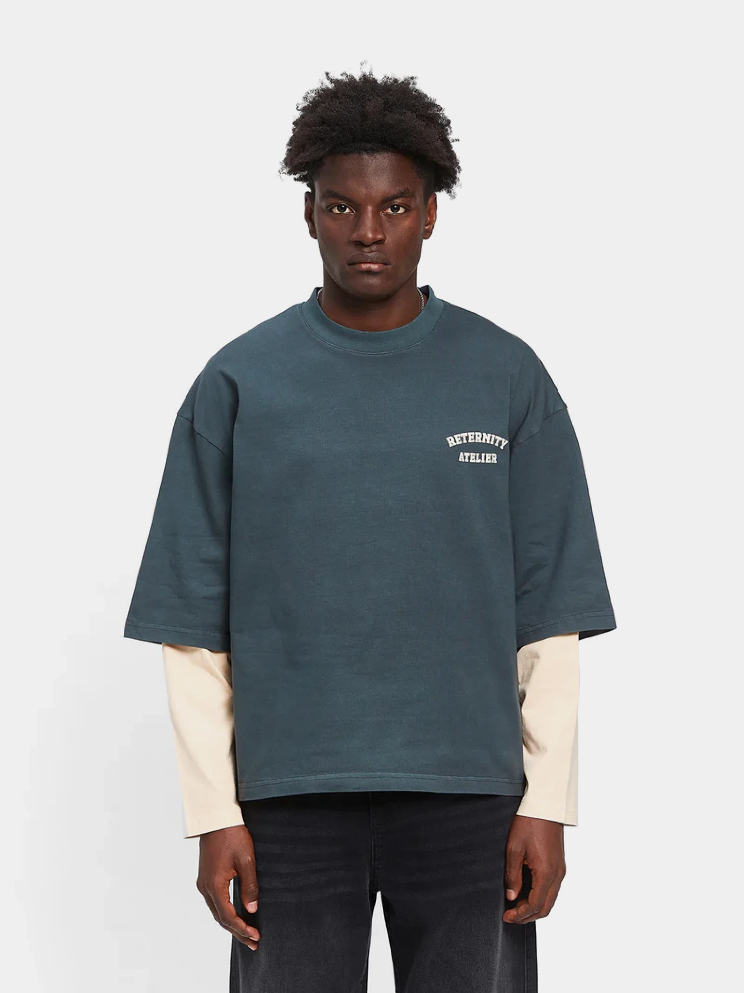 Лонгслив RETERNITY Layered Washed Grey/Cream