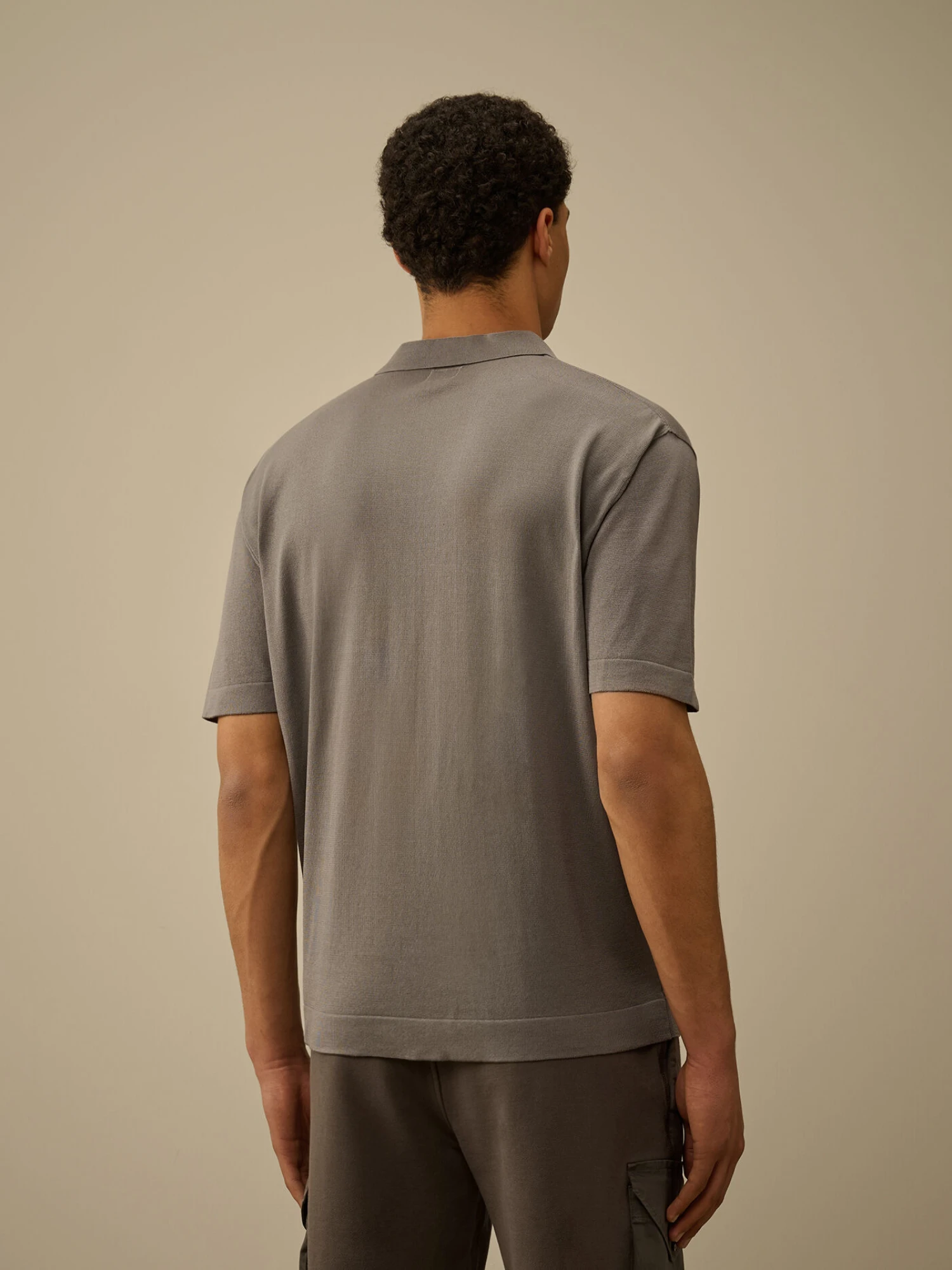 Поло C.P. Company Lisle Thread Knit Smoked Pearl Grey