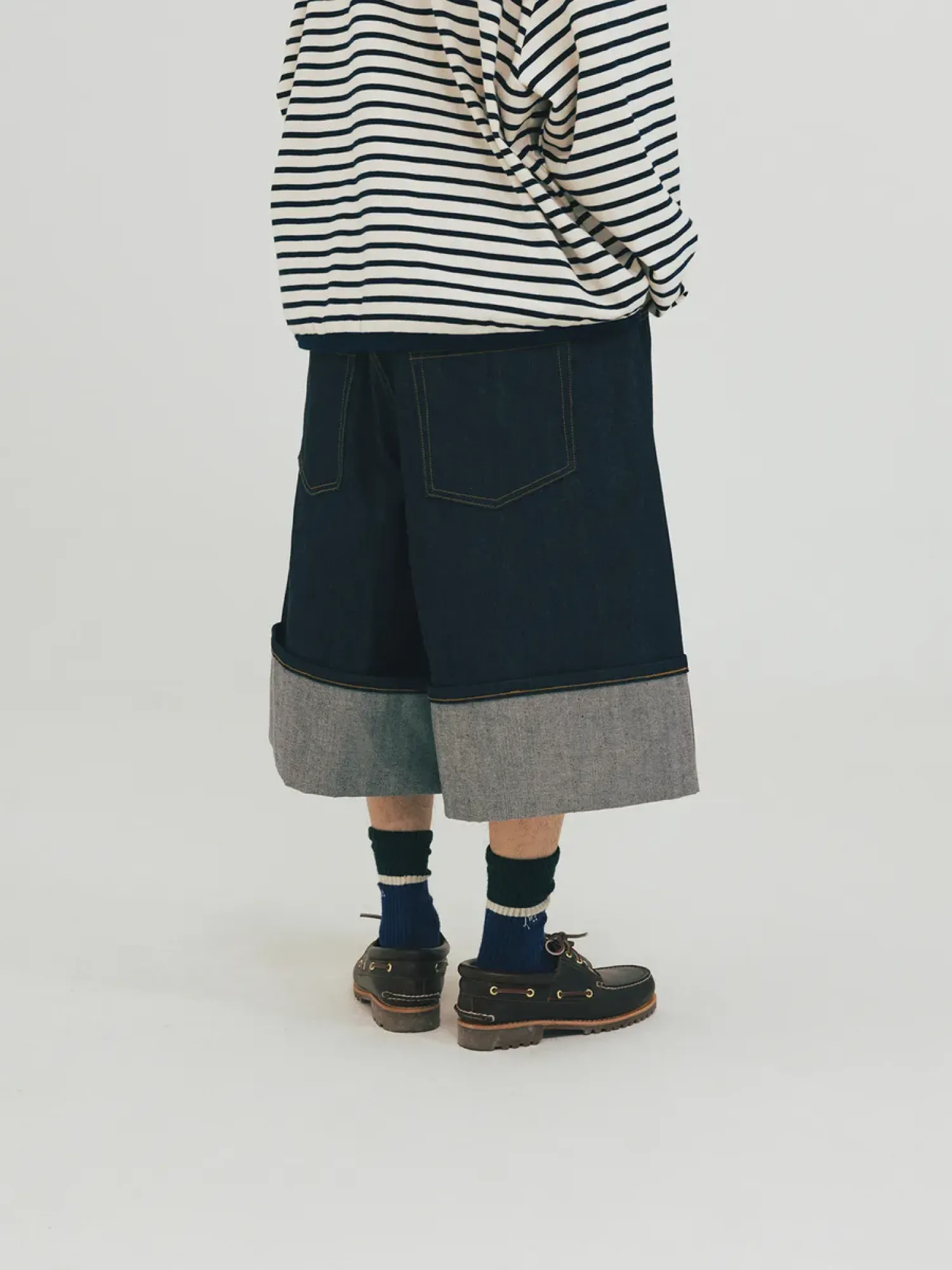 Шорты ANGLAN Turn-up Selvedge Denim Half Indigo
