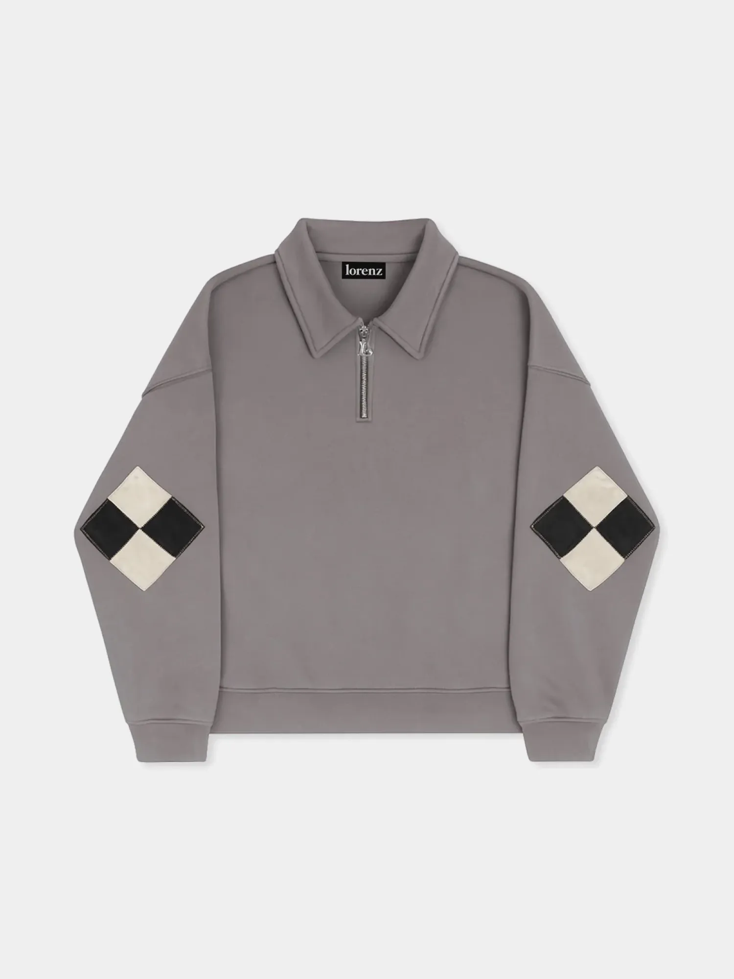 Халф-зип lorenz Checkmate Pullover Washed Grey
