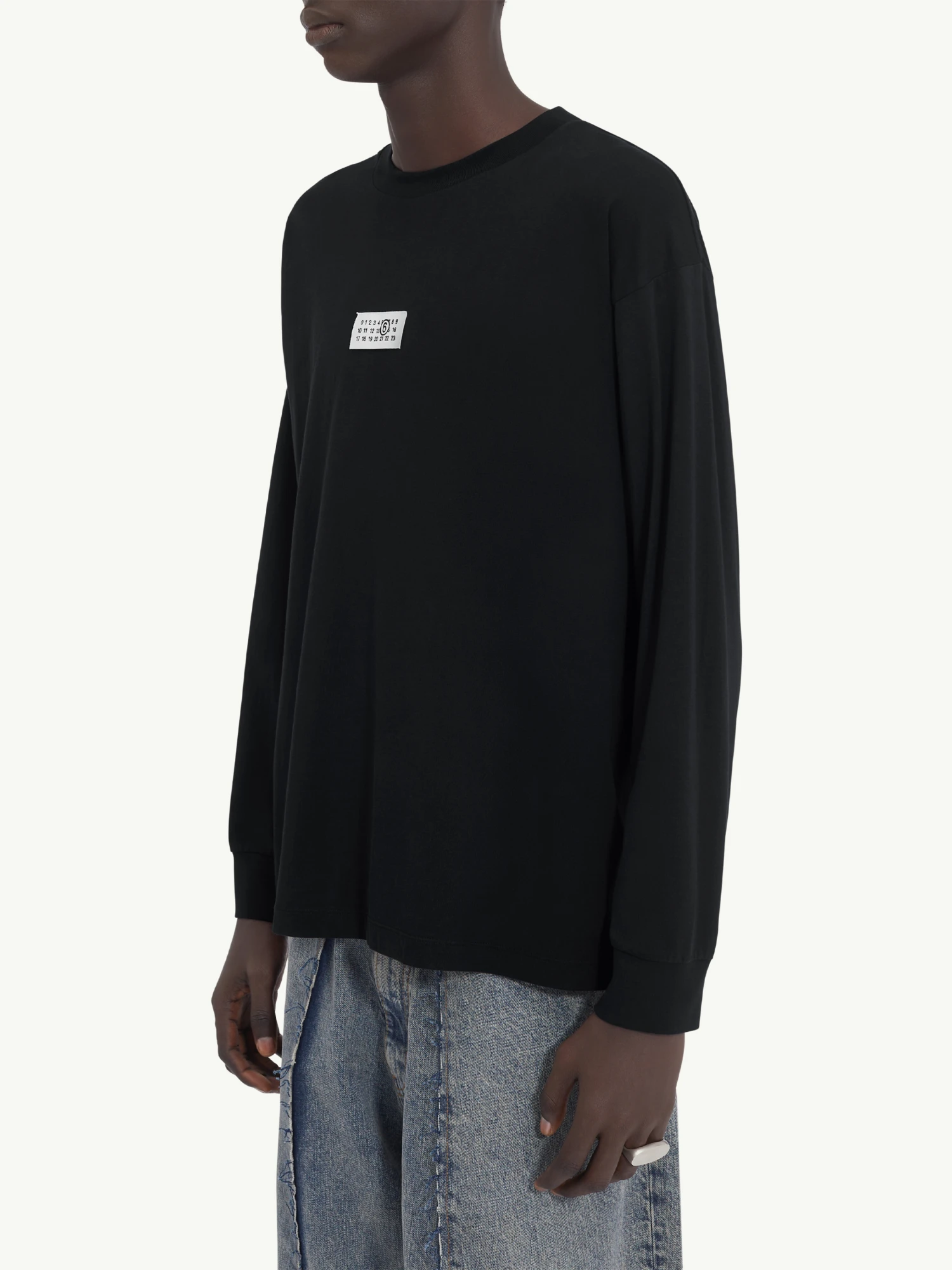 Лонгслив MM6 Maison Margiela Logo Patch Black