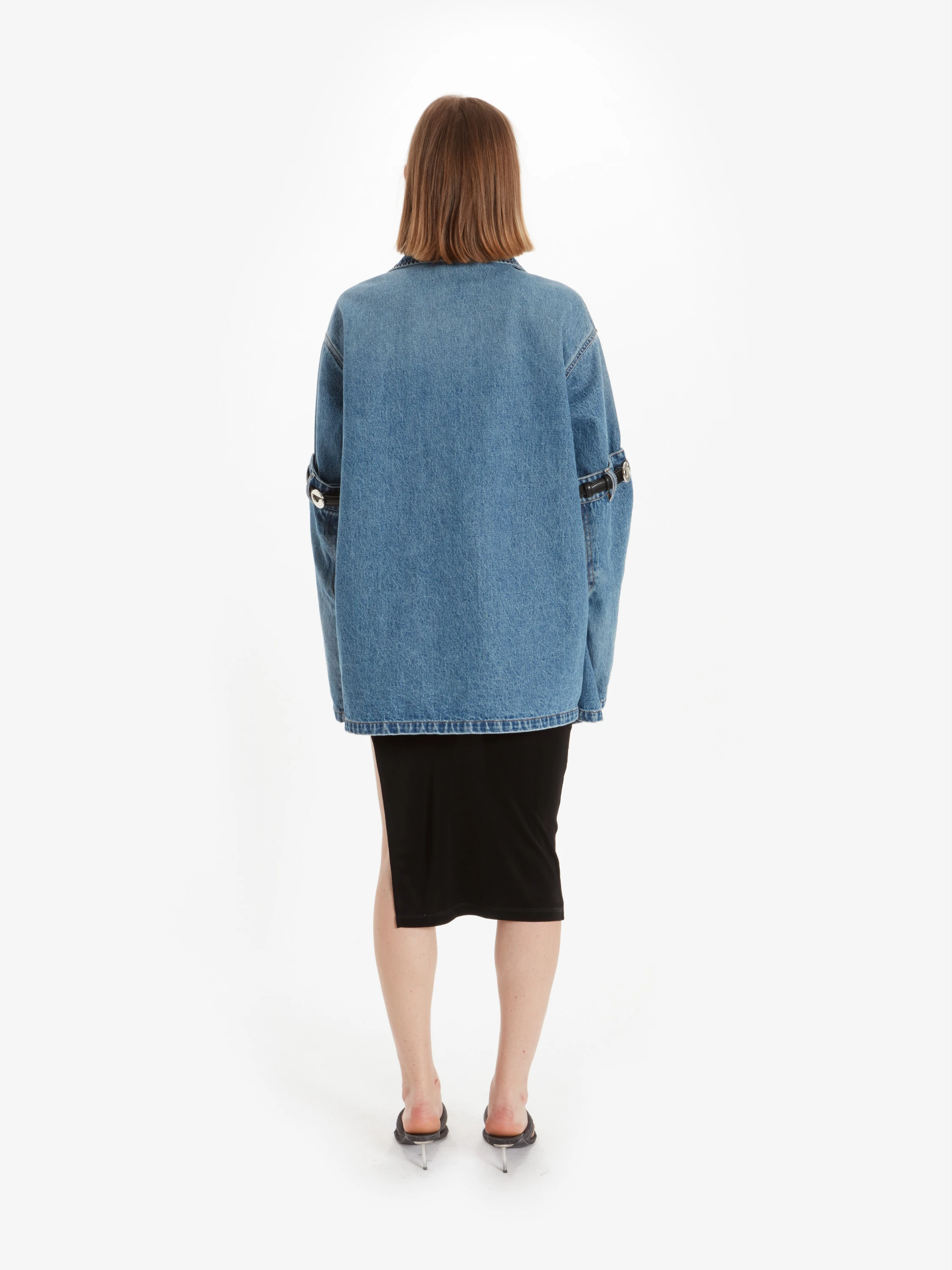 Женская джинсовая куртка Coperni Open Elbow Jacket Washed Blue