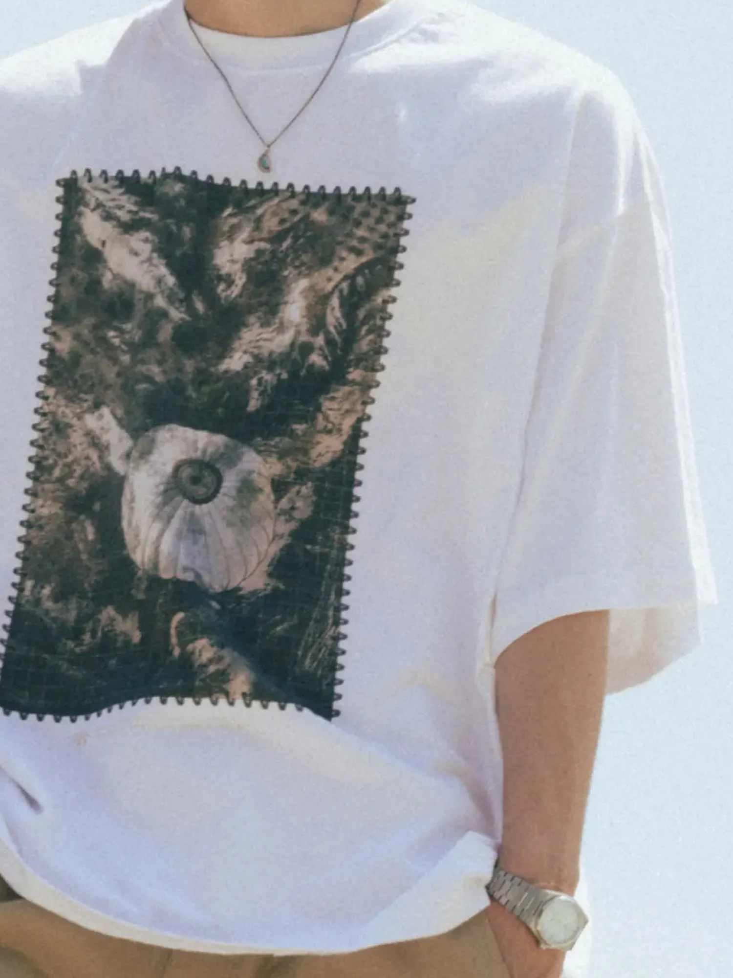 Футболка ANGLAN Satellite Photo Graphic Half Tee White