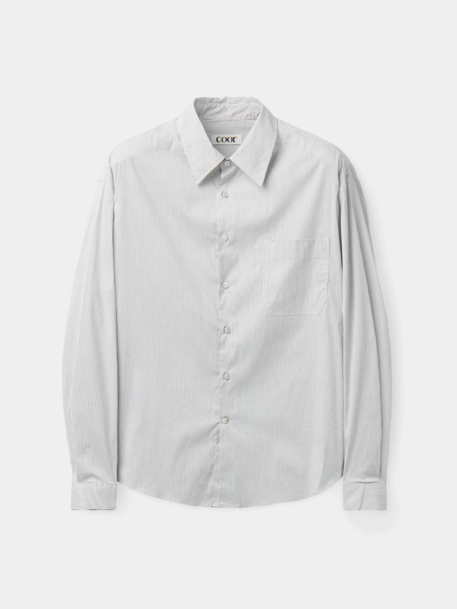 Рубашка COOR Multi-Pin Striped Oversized Shirt White