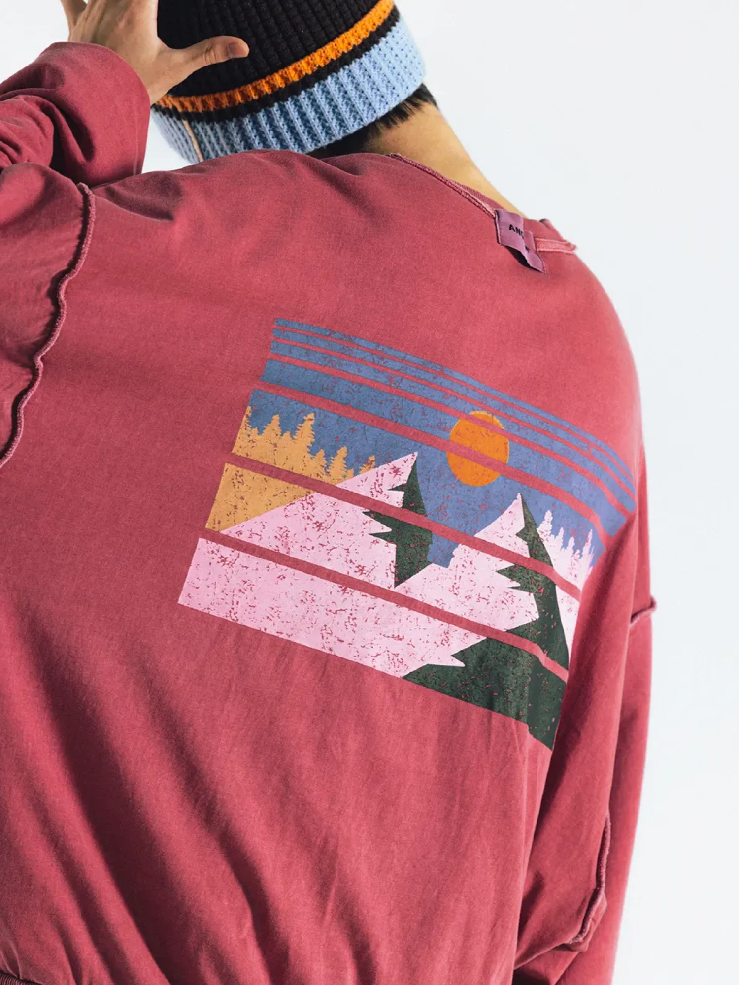 Свитшот ANGLAN Reversible Pigment Two Layer Washed Red