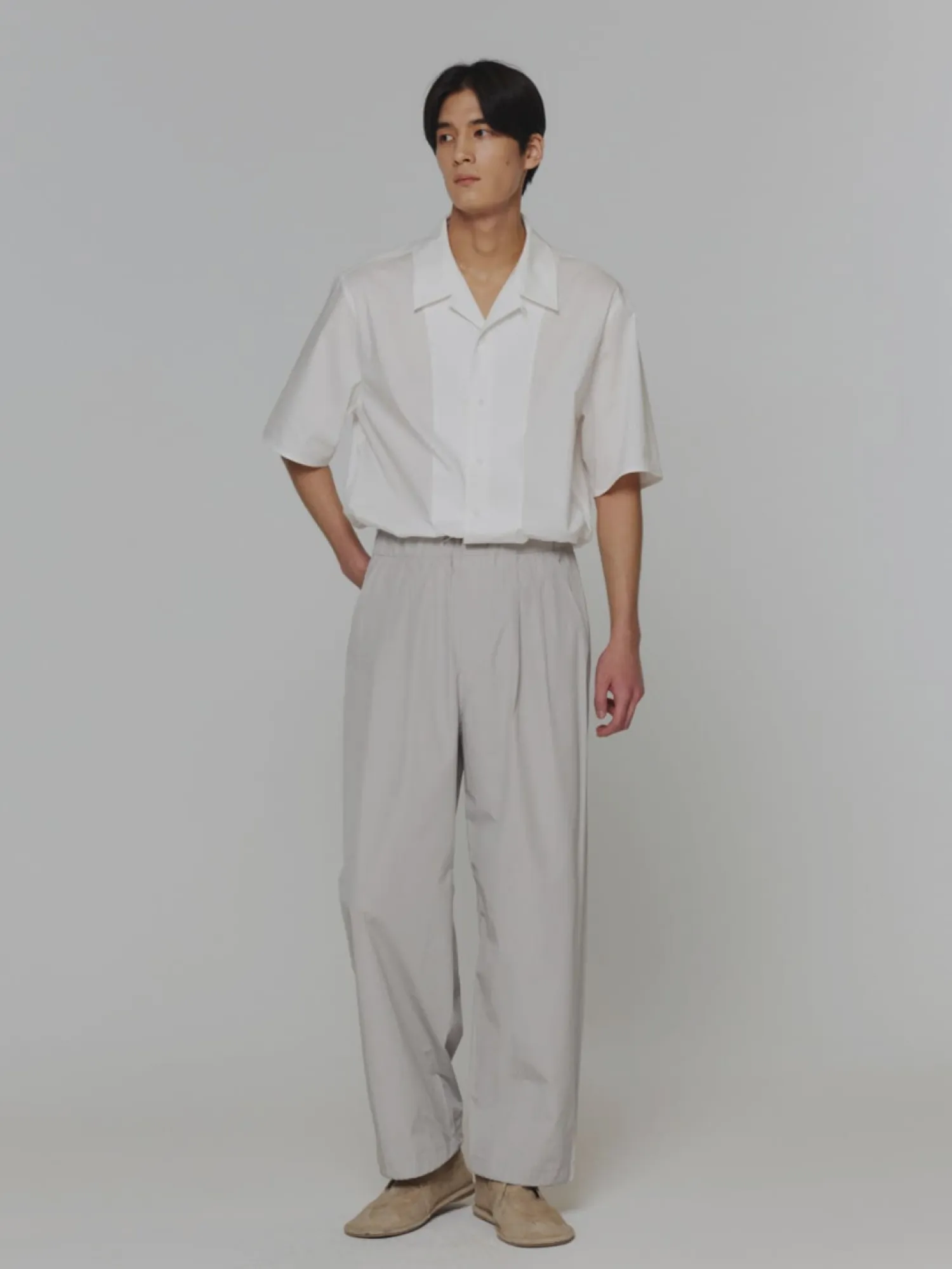Рубашка AMOMENTO Open Collar Half White