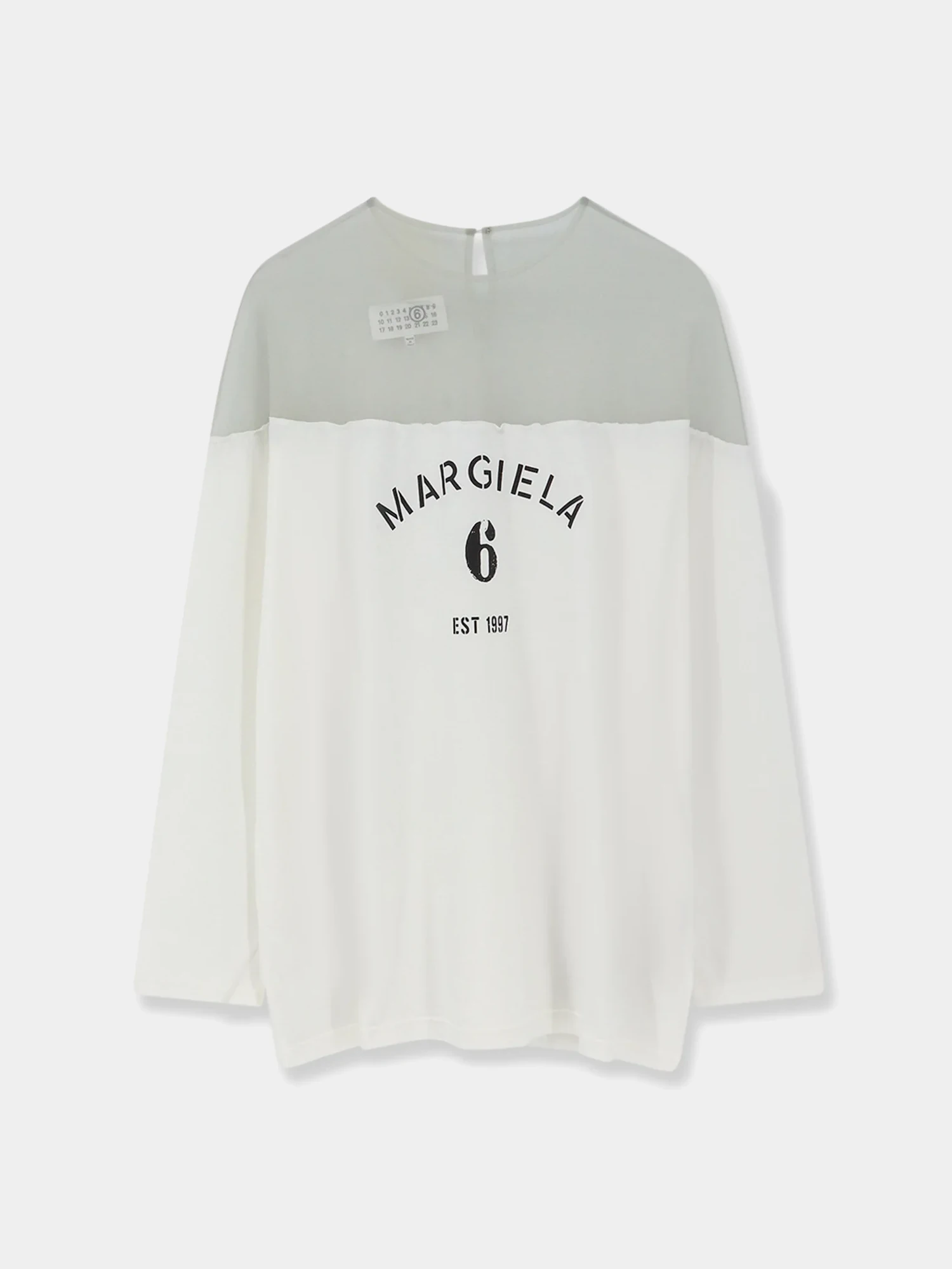Женский лонгслив MM6 Maison Margiela 6 Printed Jersey White