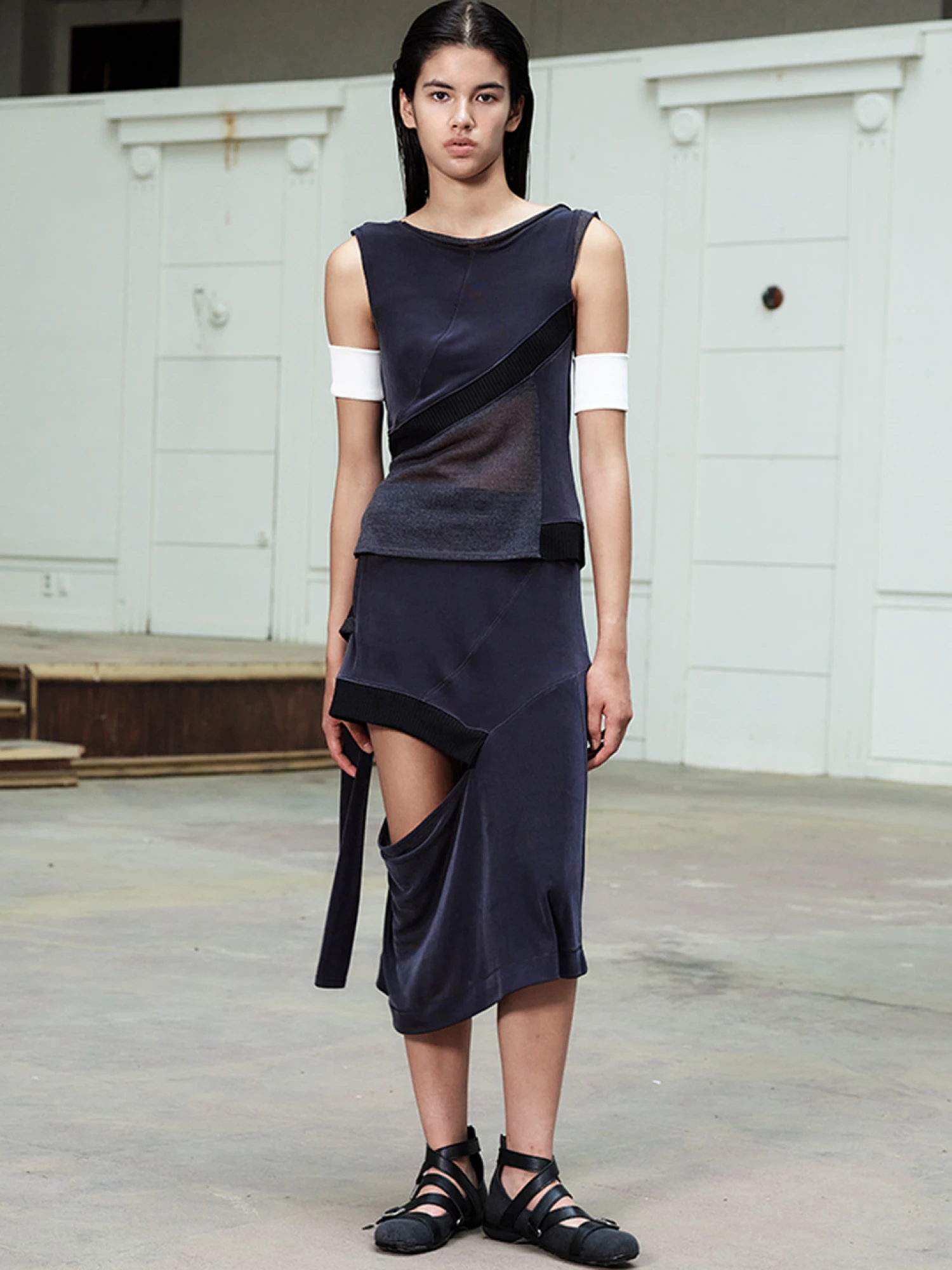 Женские балетки OPEN YY Cross Band Ankle Black