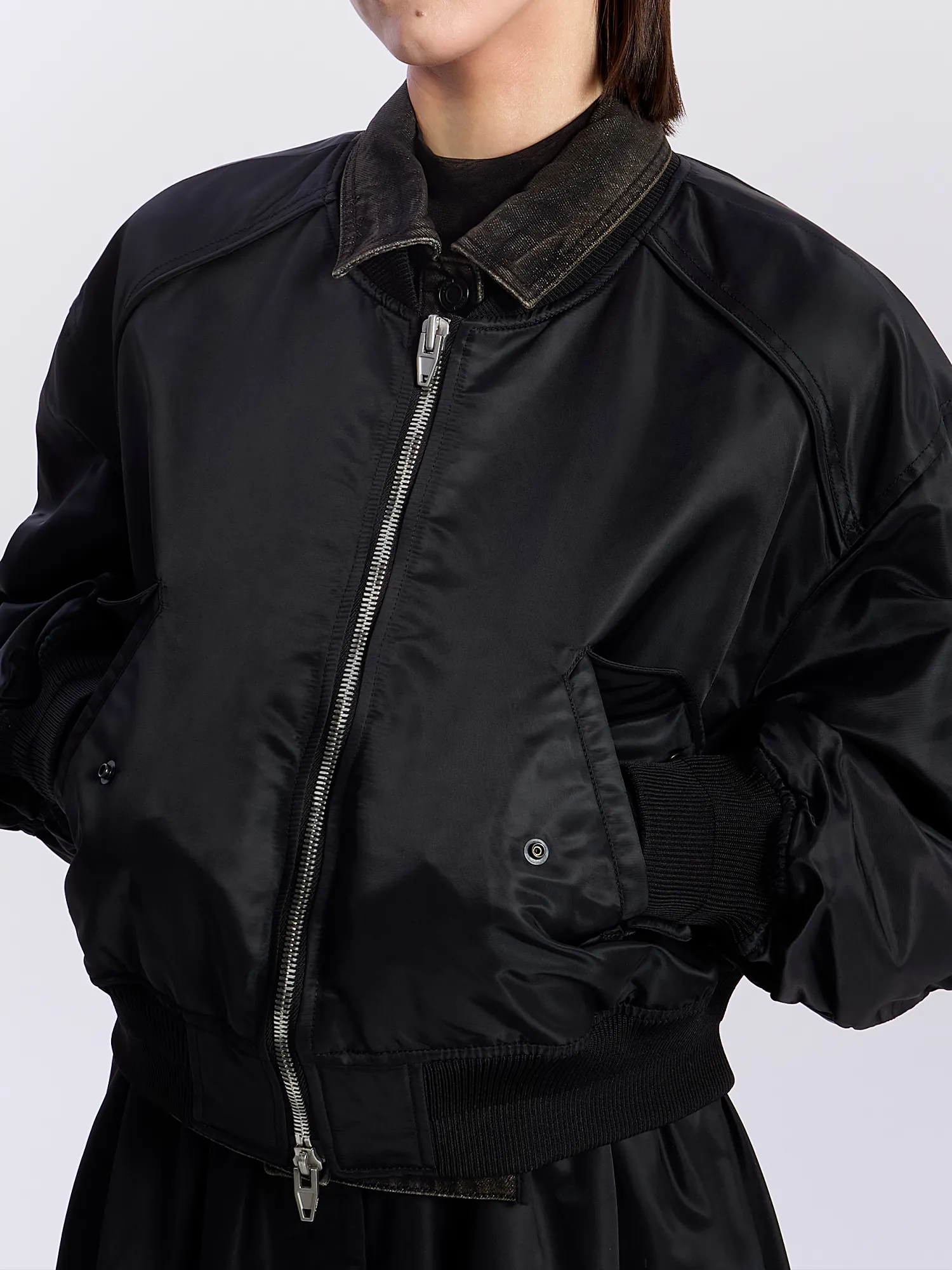 Женский бомбер JUUN.J Denim Layered MA-1 Black
