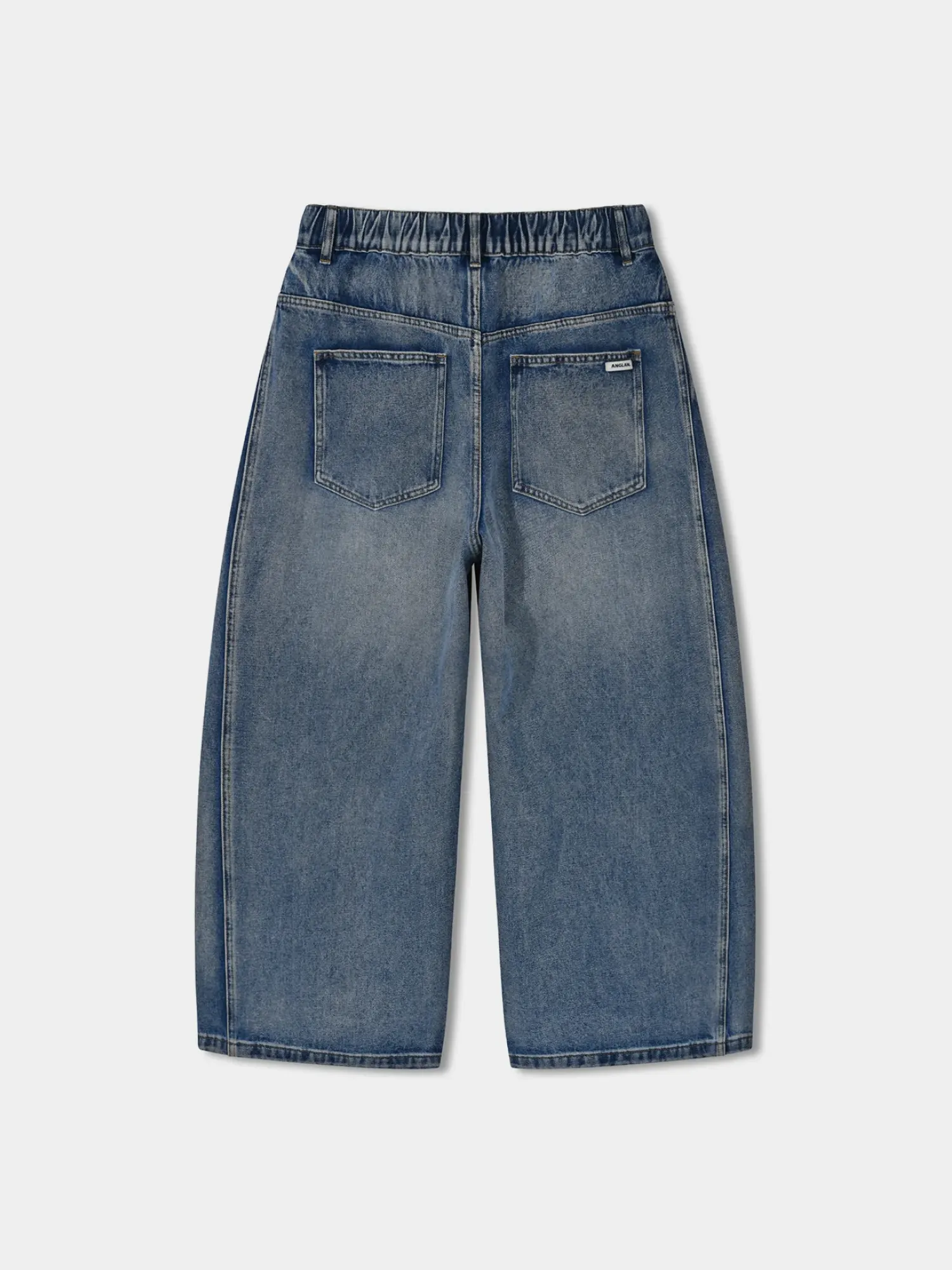 Джинсы ANGLAN Side Panel Balloon Denim Washed Blue