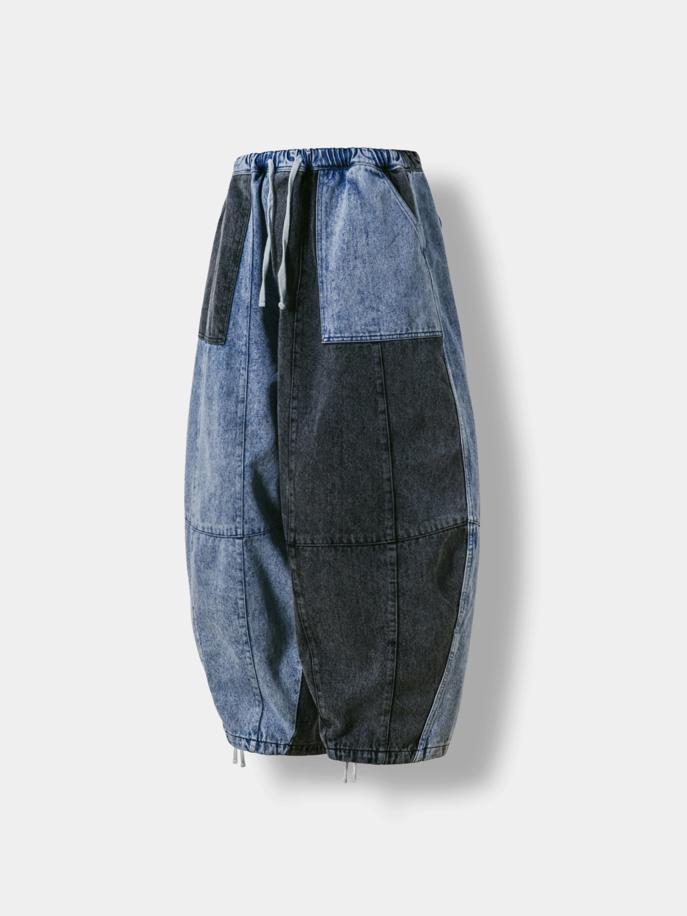Брюки ANGLAN Denim Mix Fatigue Balloon Pants Blue & Grey