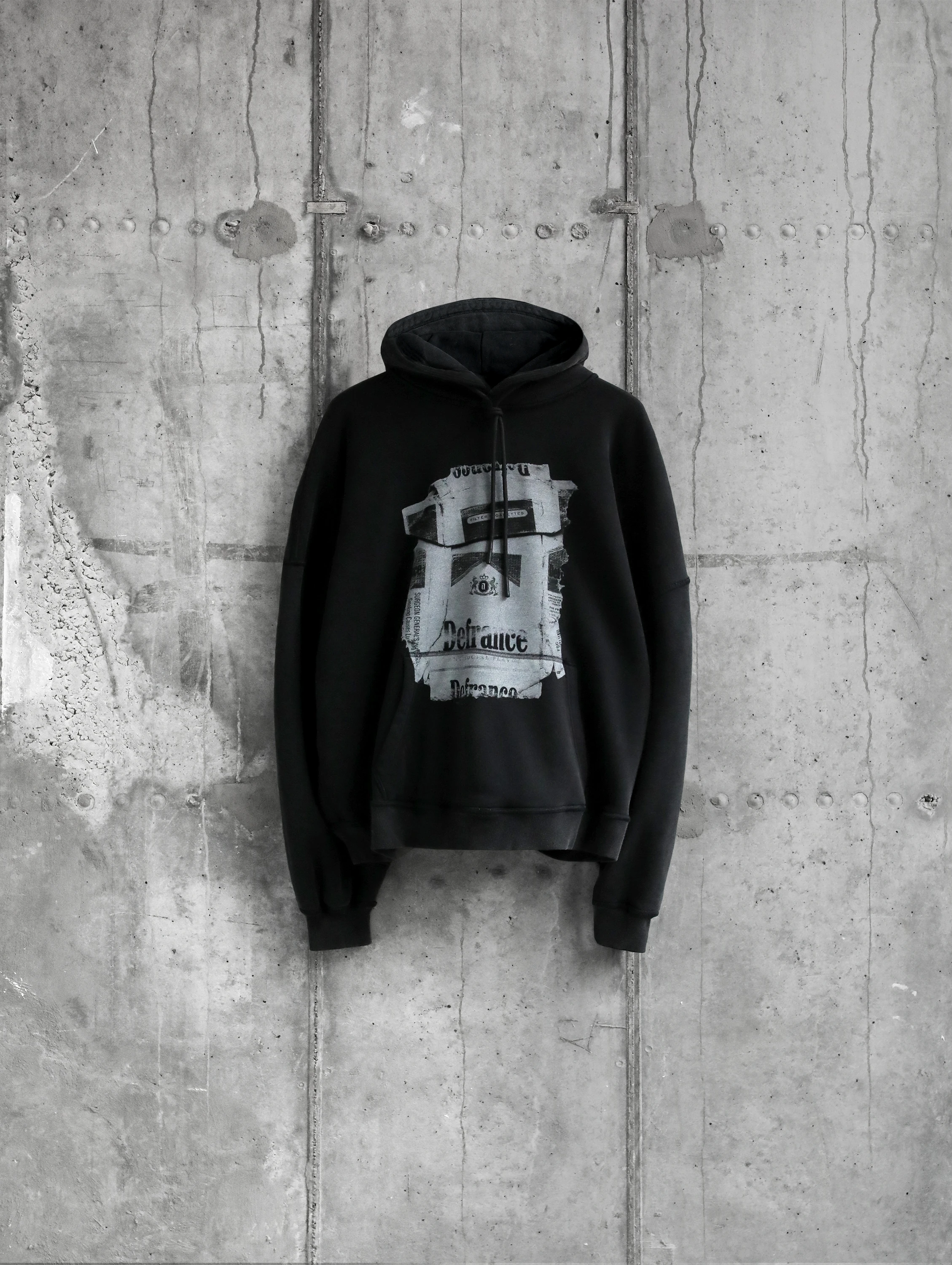Худи ARNODEFRANCE 'Antisocial Flavor White' Washed Black
